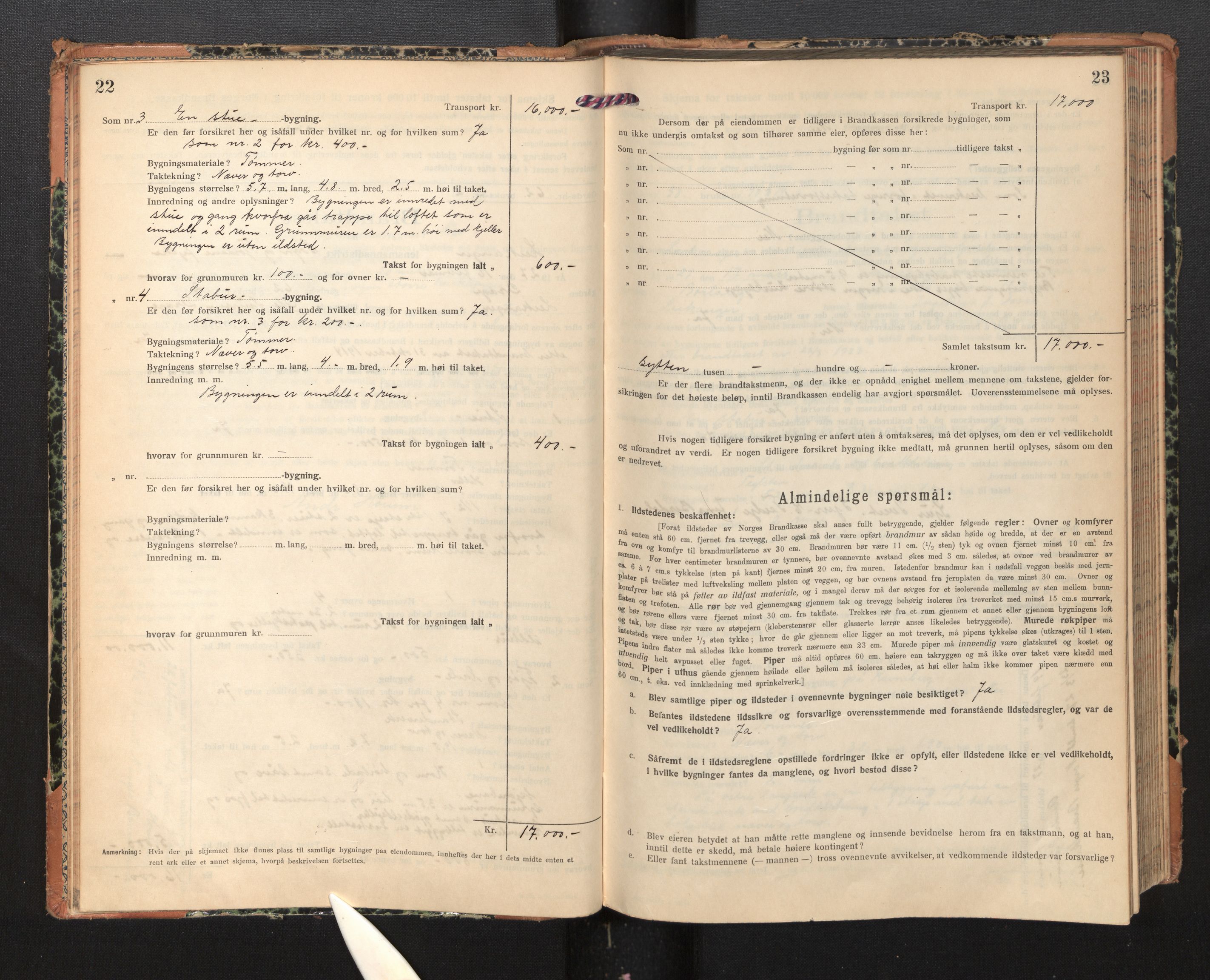 Lensmannen i Leikanger, AV/SAB-A-29201/0012/L0007: Branntakstprotokoll, skjematakst, 1926-1936, p. 22-23