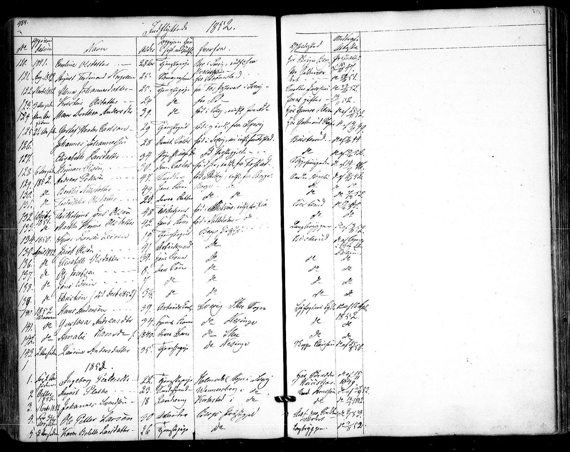 Halden prestekontor Kirkebøker, AV/SAO-A-10909/F/Fa/L0006: Parish register (official) no. I 6, 1845-1856, p. 484