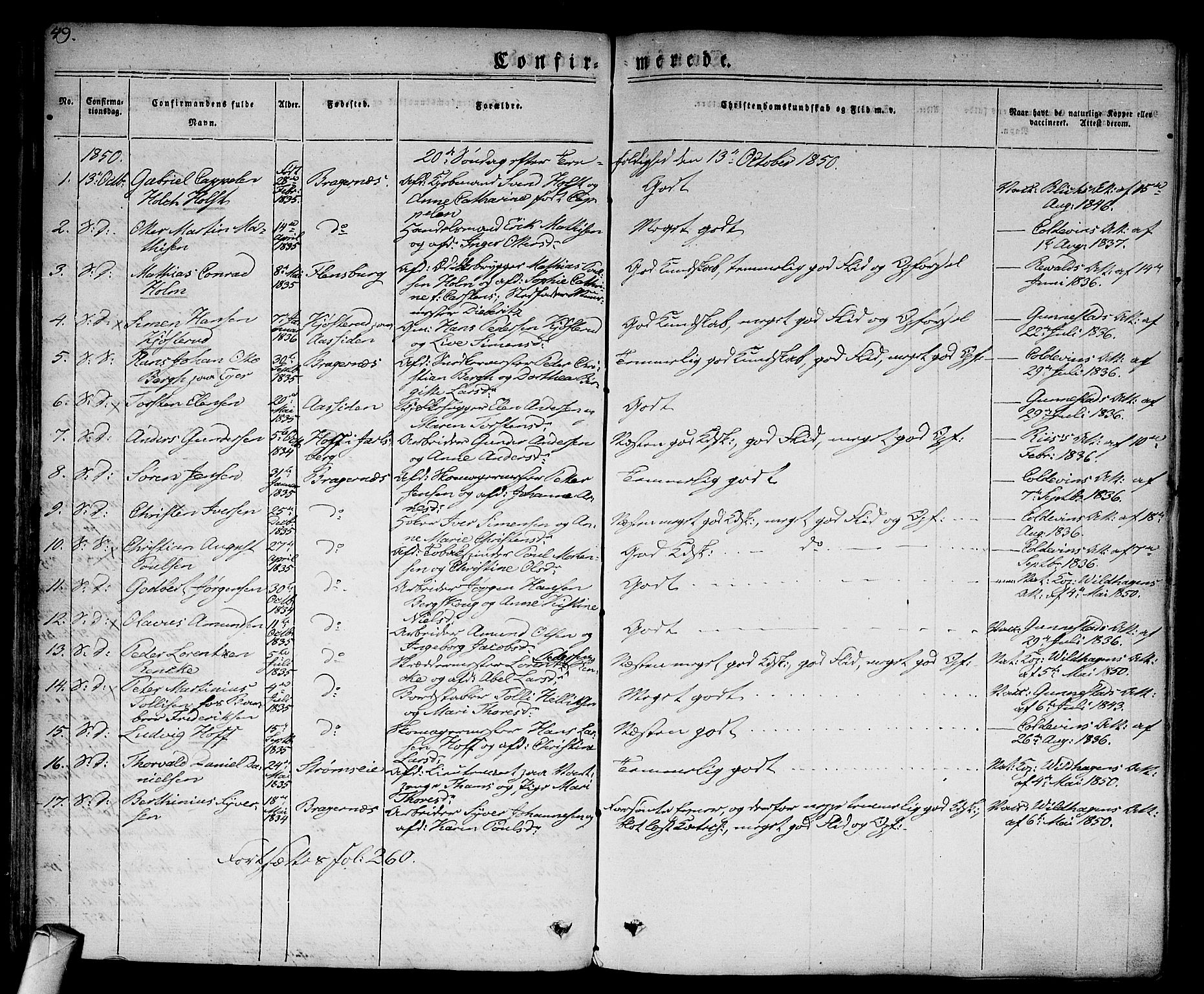 Bragernes kirkebøker, AV/SAKO-A-6/F/Fc/L0001: Parish register (official) no. III 1, 1830-1853, p. 49