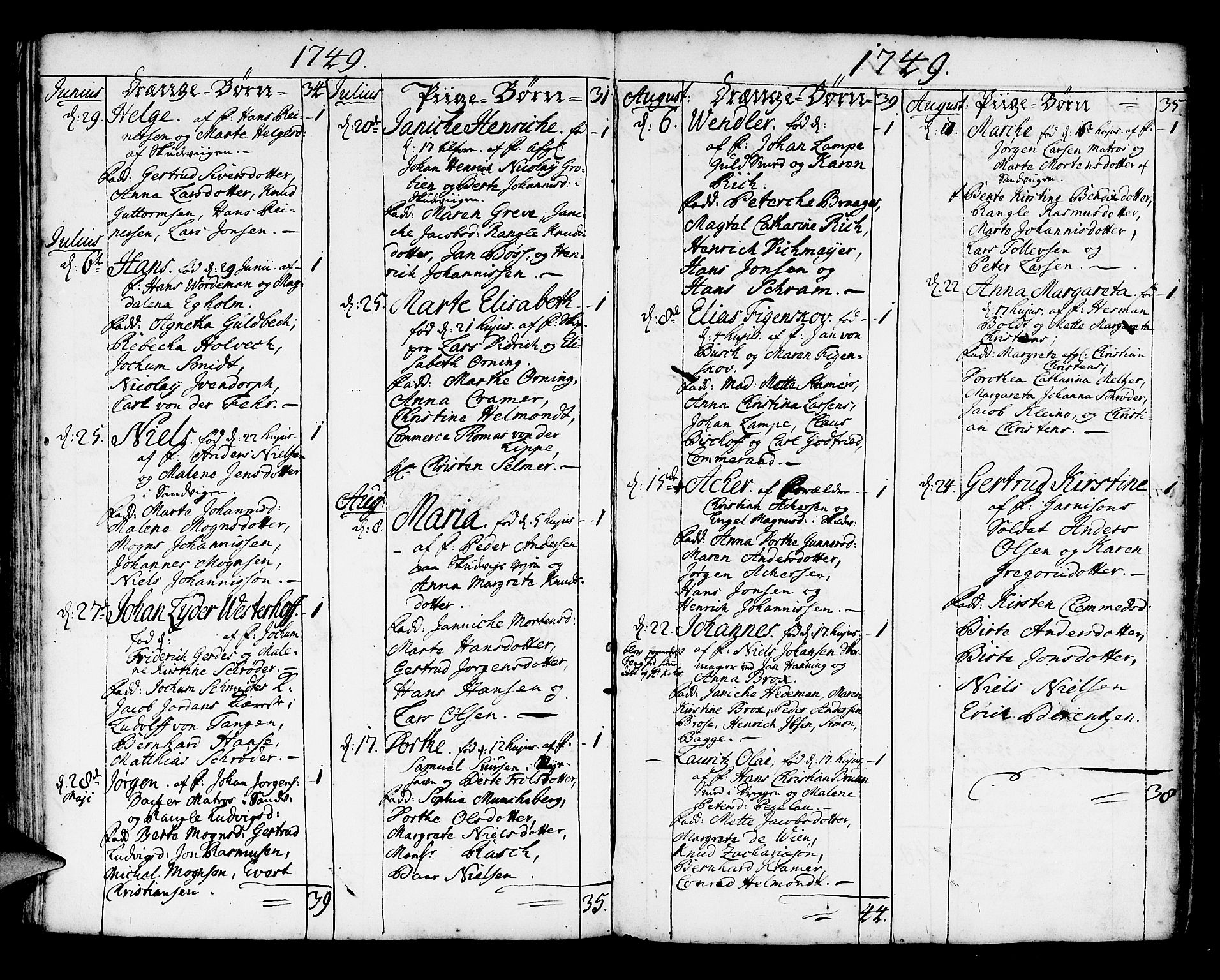 Korskirken sokneprestembete, SAB/A-76101/H/Haa/L0004: Parish register (official) no. A 4, 1720-1750, p. 290