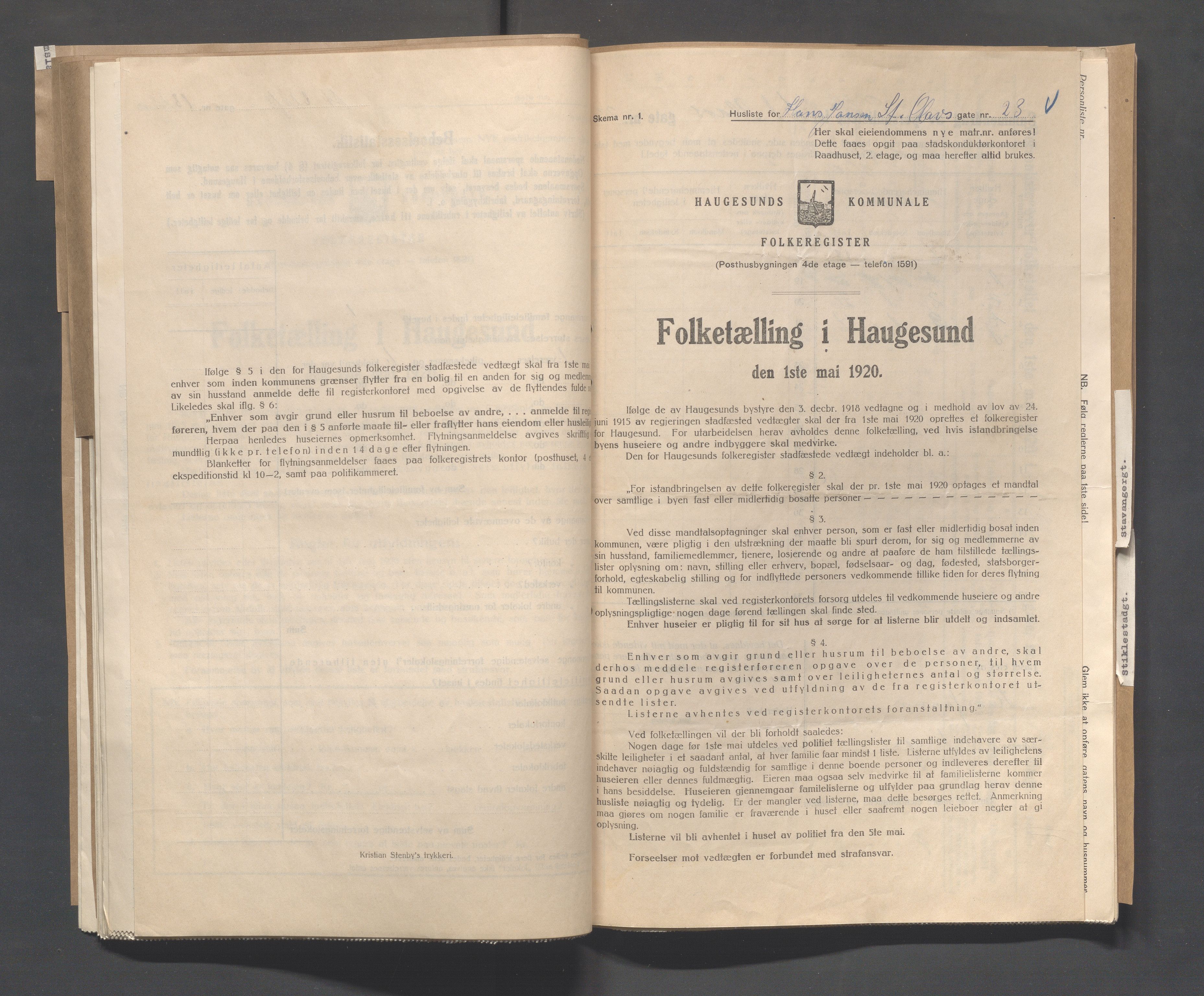 IKAR, Local census 1.5.1920 for Haugesund, 1920, p. 4068