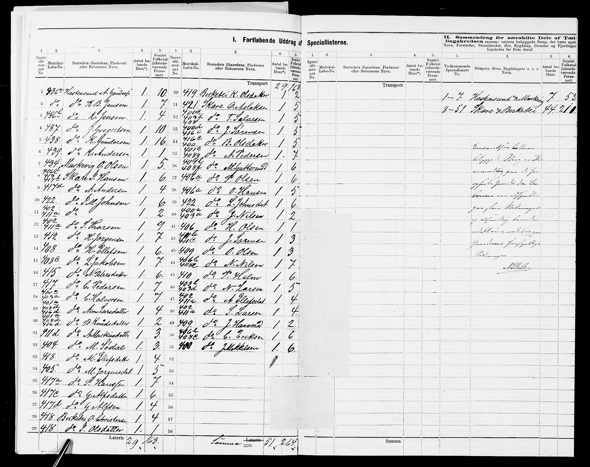 SAK, 1875 census for 0918P Austre Moland, 1875, p. 71