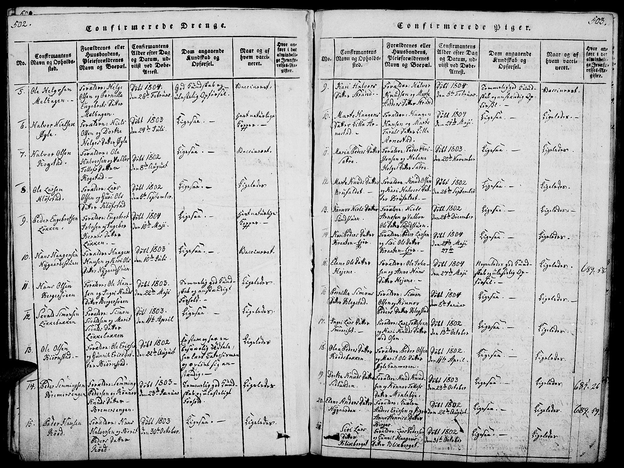 Åmot prestekontor, Hedmark, AV/SAH-PREST-056/H/Ha/Haa/L0005: Parish register (official) no. 5, 1815-1841, p. 502-503