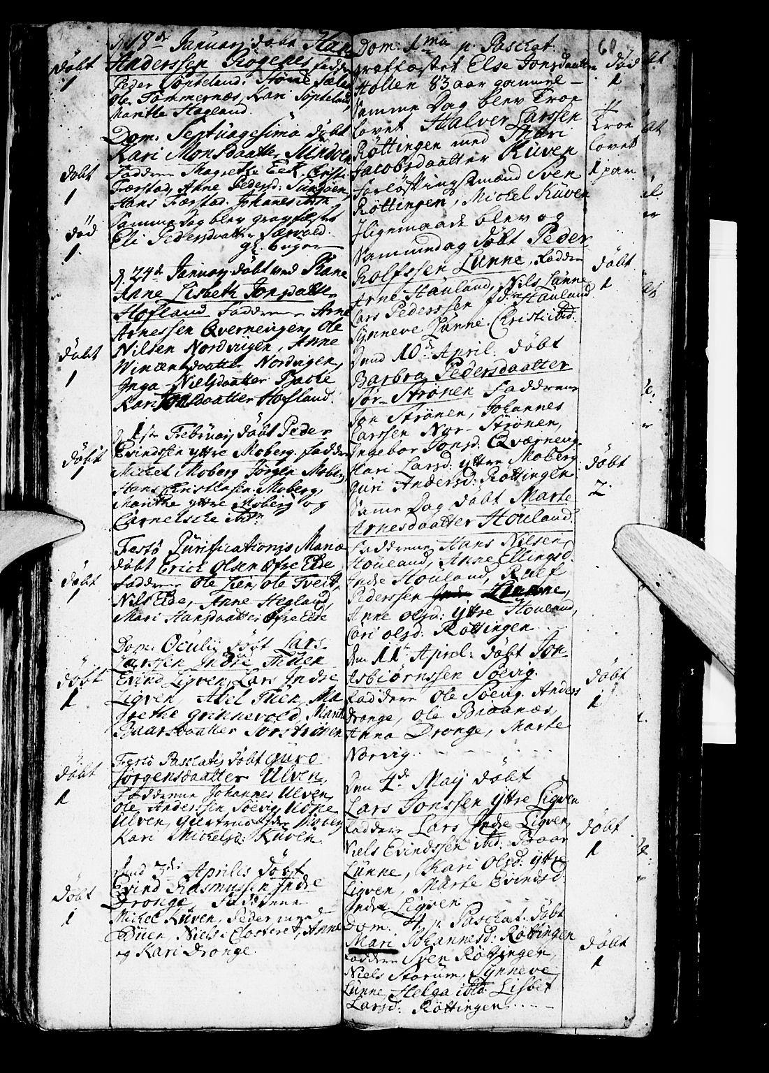 Os sokneprestembete, SAB/A-99929: Parish register (official) no. A 2, 1723-1758, p. 60