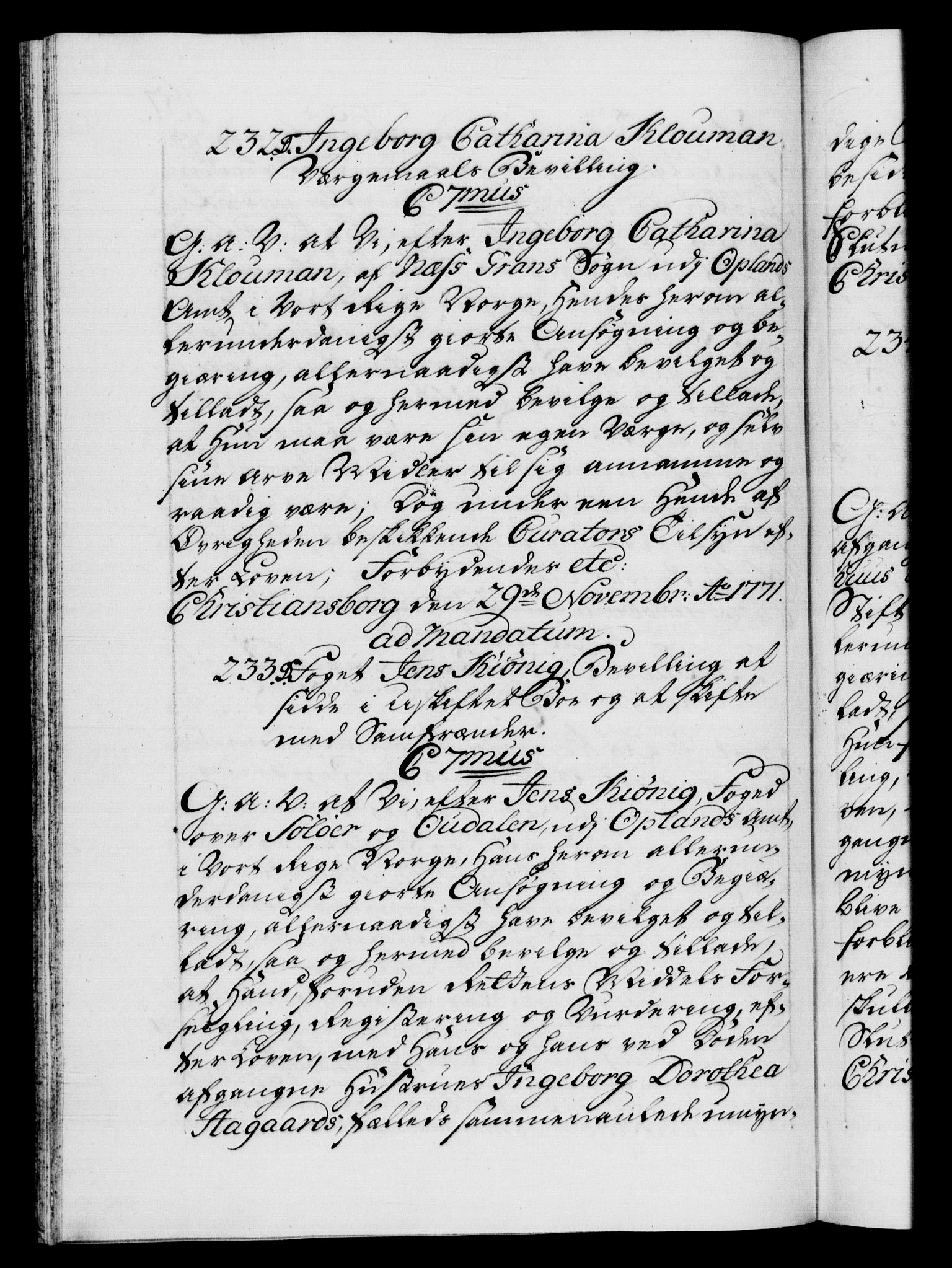 Danske Kanselli 1572-1799, RA/EA-3023/F/Fc/Fca/Fcaa/L0045: Norske registre "Norske eller 3. dept.s åpne brev, 1771-1773, p. 167b