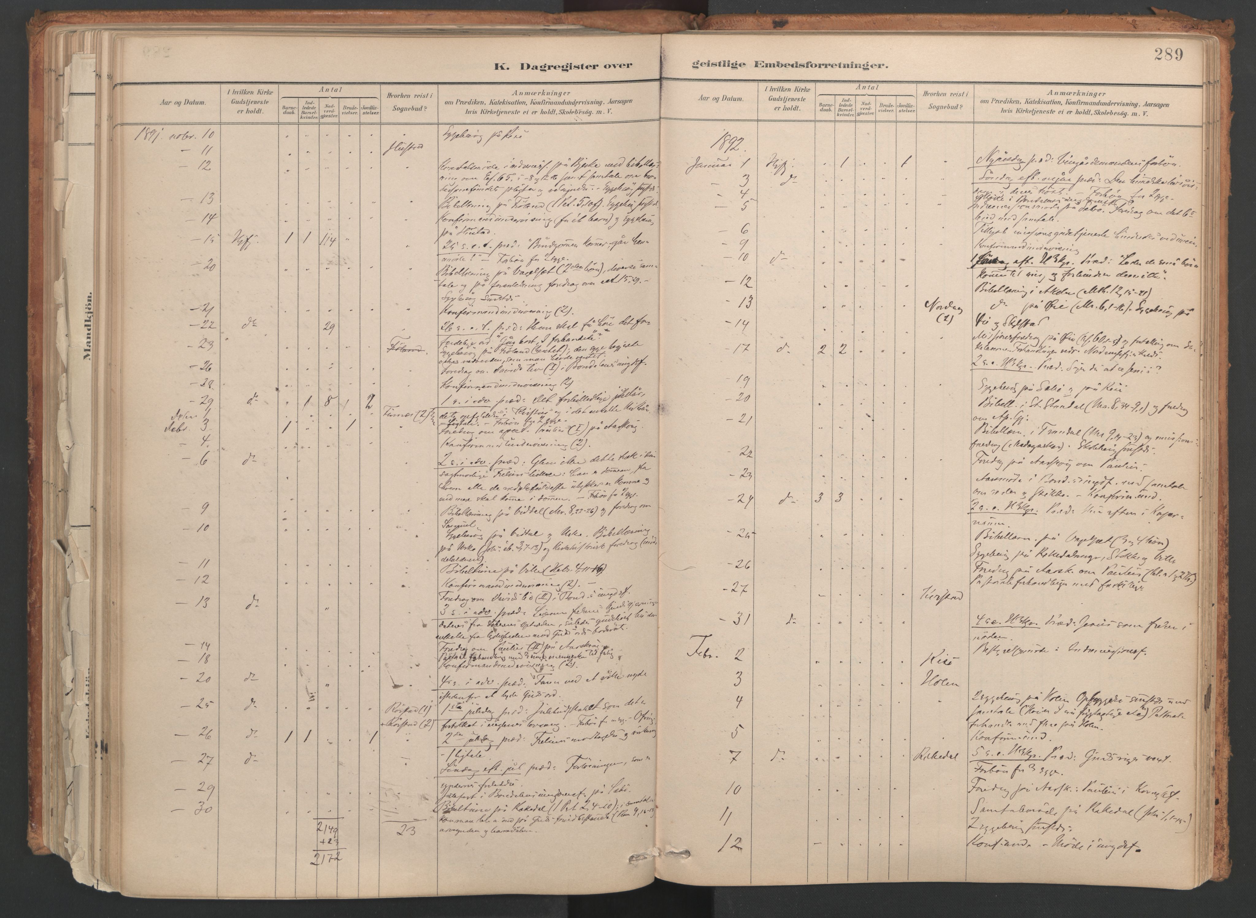 Ministerialprotokoller, klokkerbøker og fødselsregistre - Møre og Romsdal, SAT/A-1454/515/L0211: Parish register (official) no. 515A07, 1886-1910, p. 289