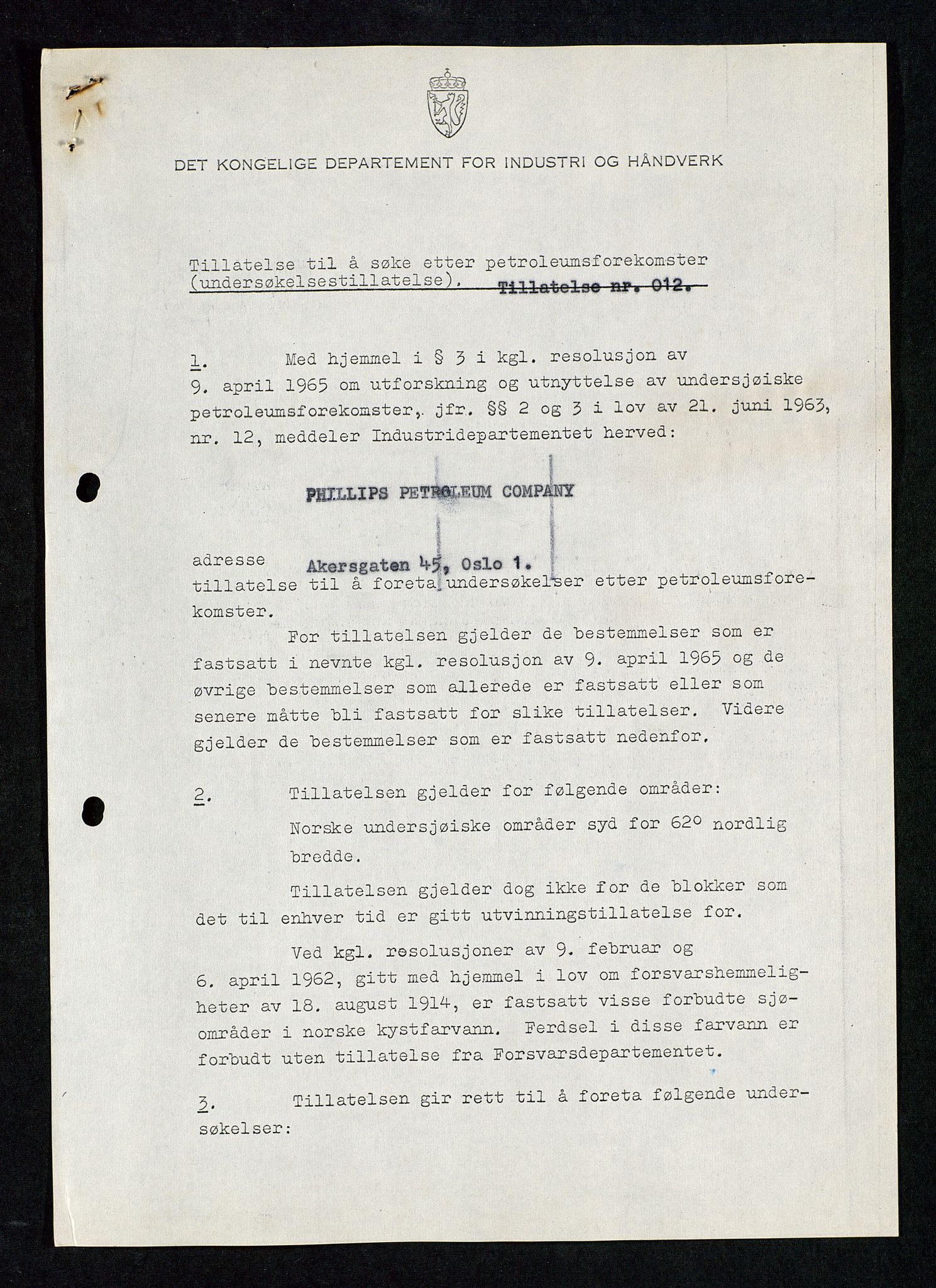 Industridepartementet, Oljekontoret, AV/SAST-A-101348/Da/L0003: Arkivnøkkel 711 Undersøkelser og utforskning, 1963-1971, p. 497