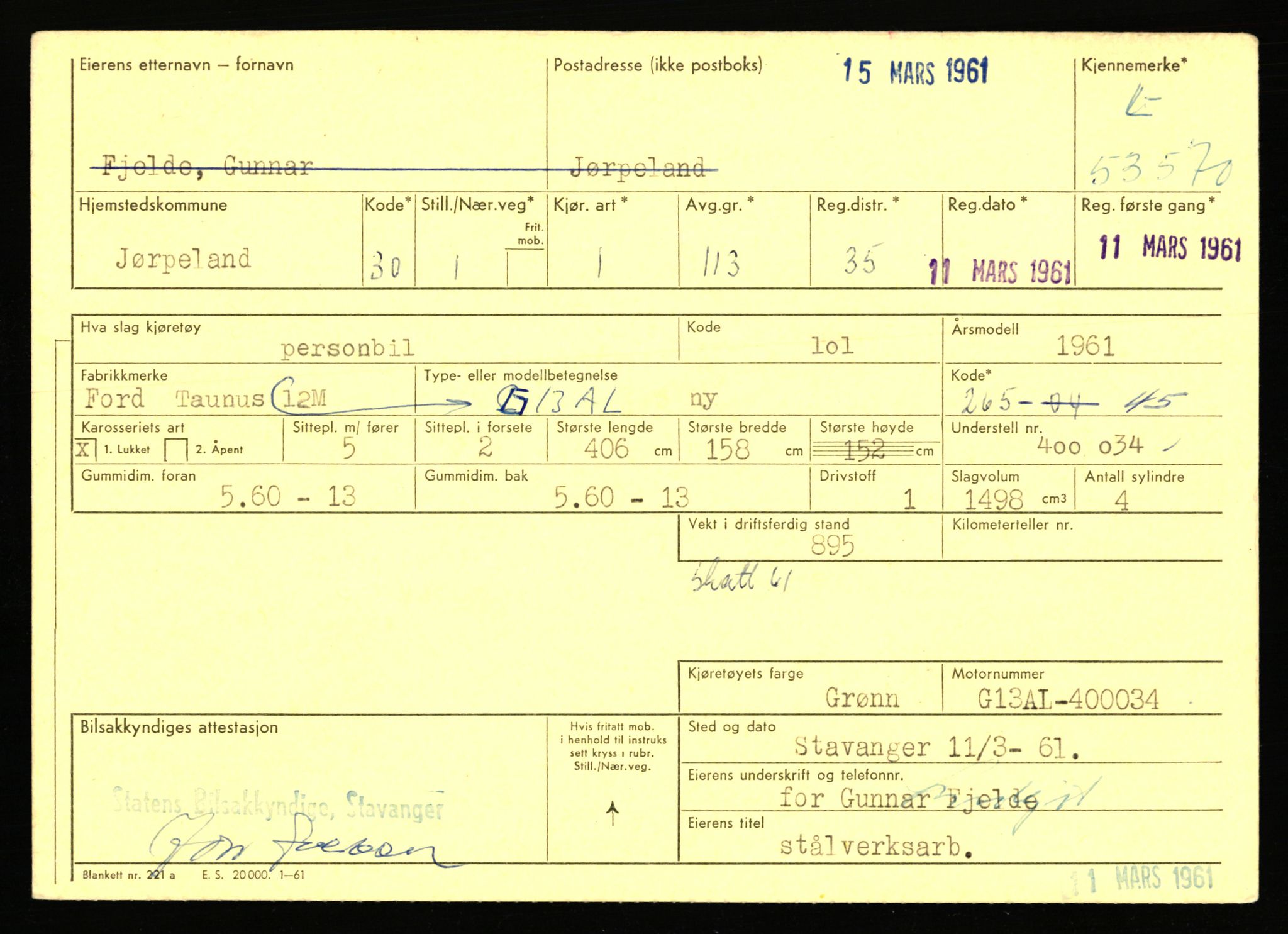 Stavanger trafikkstasjon, AV/SAST-A-101942/0/F/L0053: L-52900 - L-54199, 1930-1971, p. 1673