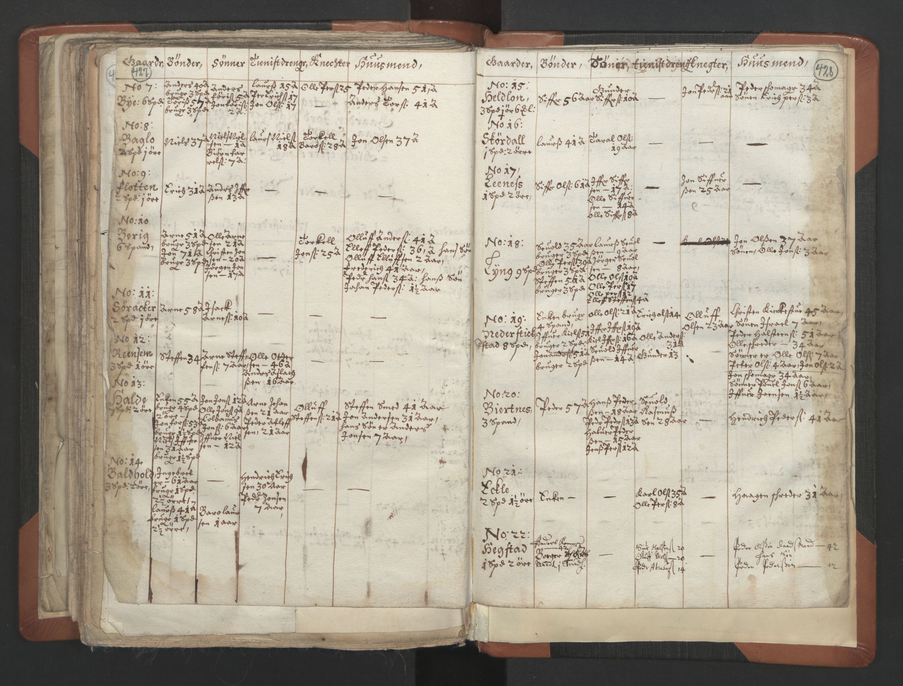 RA, Vicar's Census 1664-1666, no. 32: Innherad deanery, 1664-1666, p. 427-428