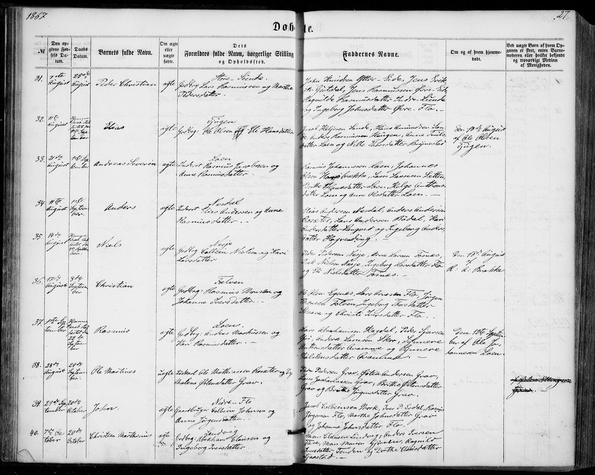 Stryn Sokneprestembete, AV/SAB-A-82501: Parish register (official) no. A 3, 1862-1877, p. 27