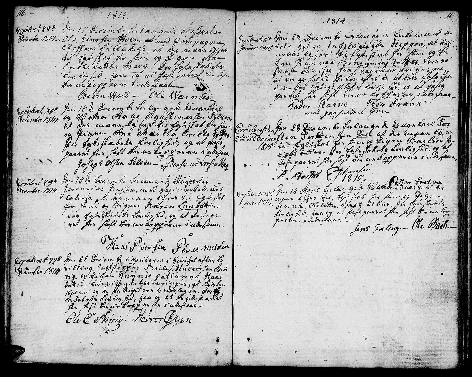 Ministerialprotokoller, klokkerbøker og fødselsregistre - Sør-Trøndelag, SAT/A-1456/601/L0042: Parish register (official) no. 601A10, 1802-1830, p. 160-161