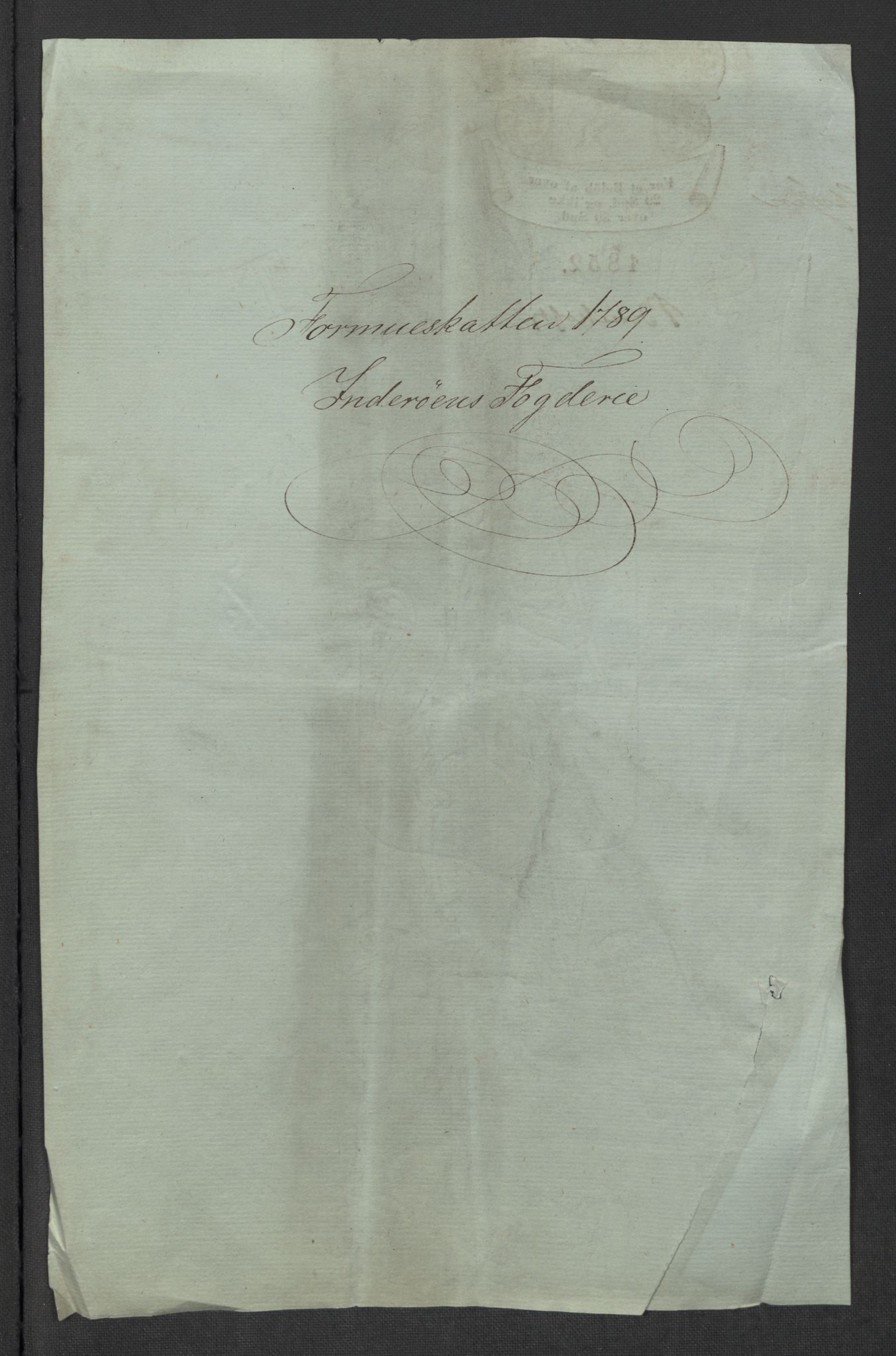 Rentekammeret inntil 1814, Reviderte regnskaper, Mindre regnskaper, RA/EA-4068/Rf/Rfe/L0017: Inderøy fogderi, Jarlsberg grevskap, 1789, p. 3