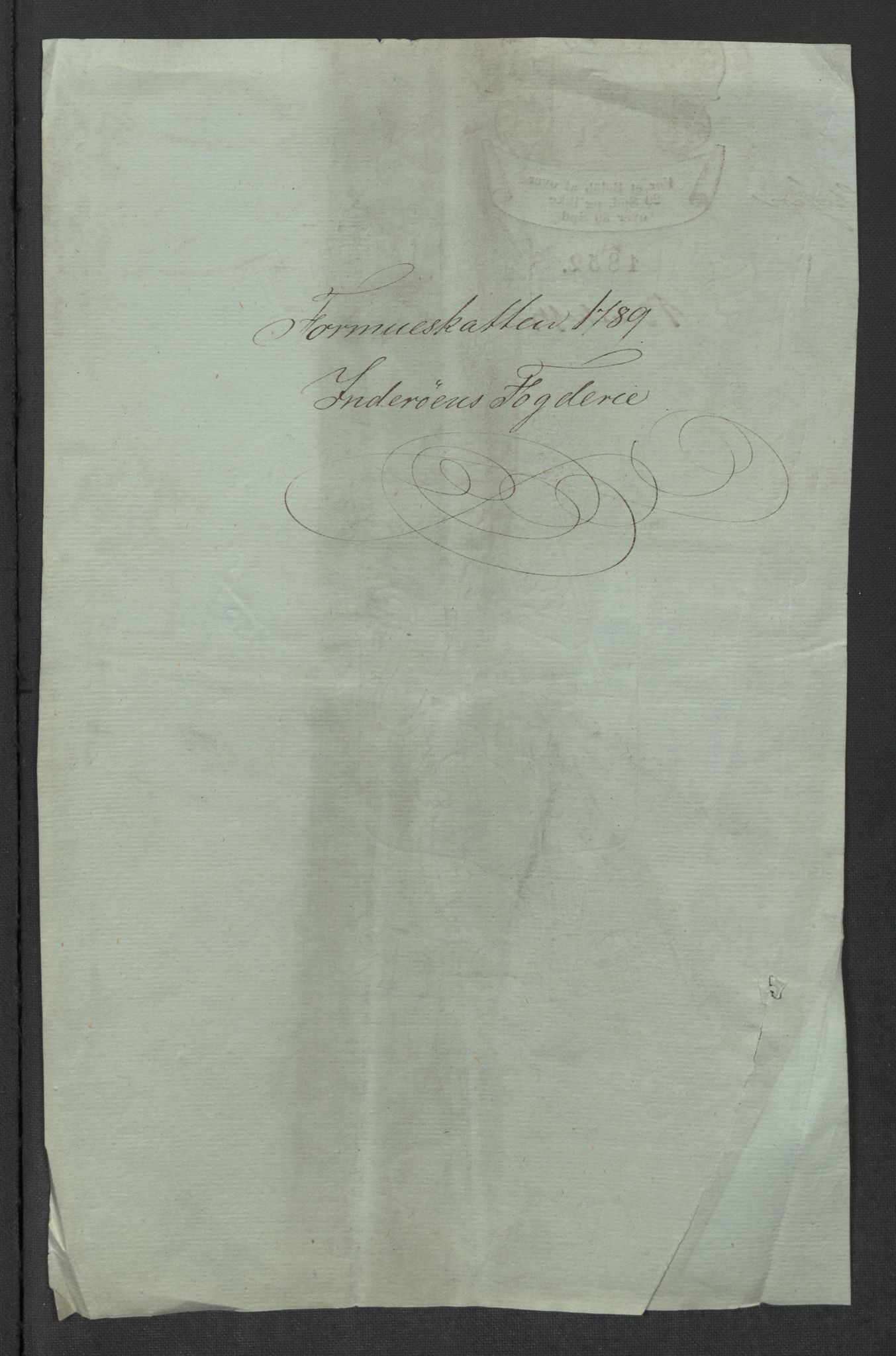 Rentekammeret inntil 1814, Reviderte regnskaper, Mindre regnskaper, AV/RA-EA-4068/Rf/Rfe/L0017: Inderøy fogderi, Jarlsberg grevskap, 1789, p. 3