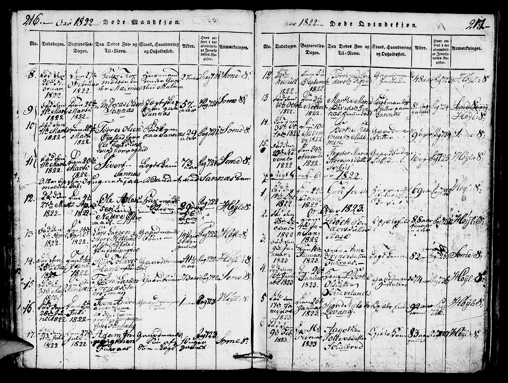 Høyland sokneprestkontor, AV/SAST-A-101799/001/30BA/L0006: Parish register (official) no. A 6, 1815-1825, p. 216-217