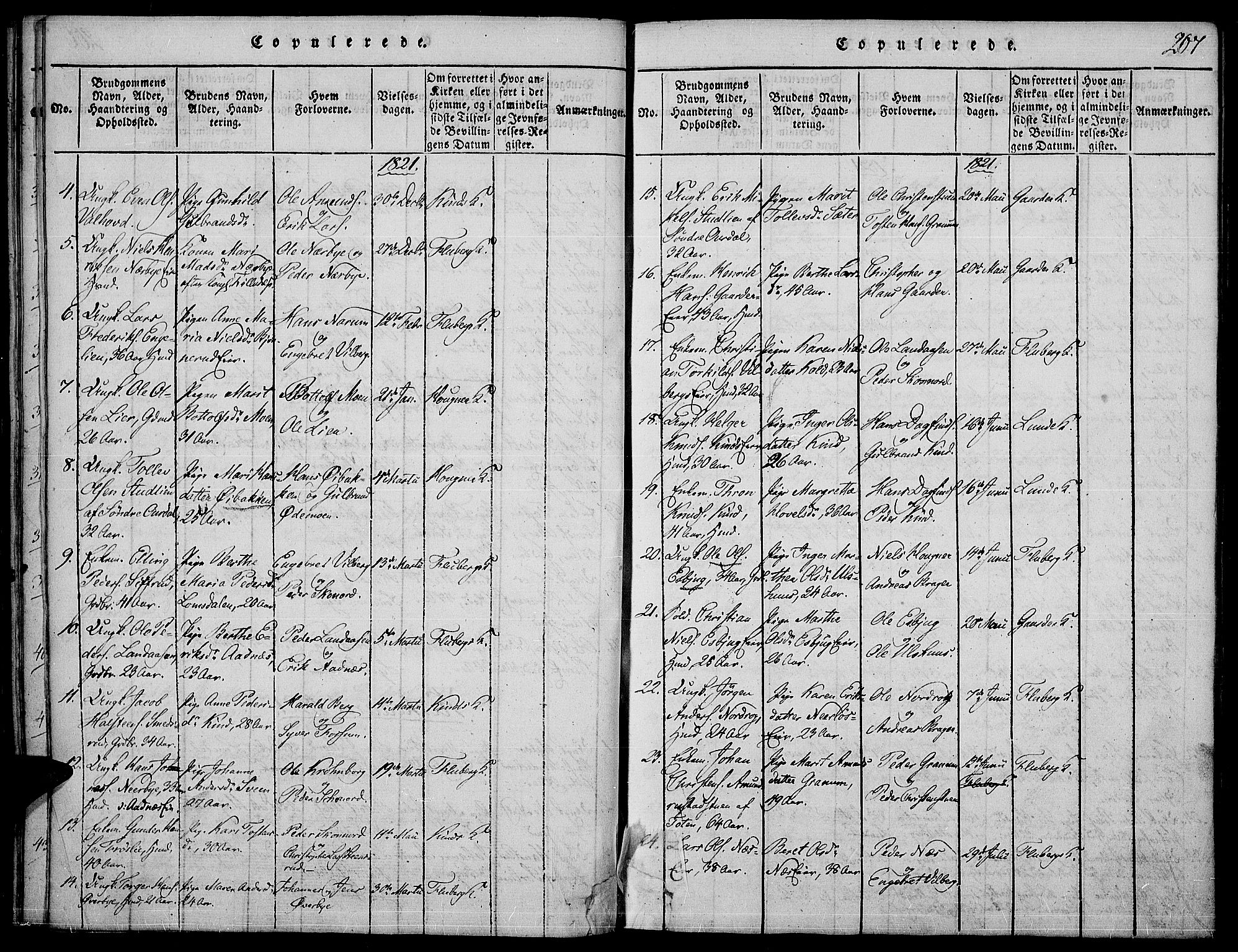 Land prestekontor, SAH/PREST-120/H/Ha/Haa/L0007: Parish register (official) no. 7, 1814-1830, p. 207