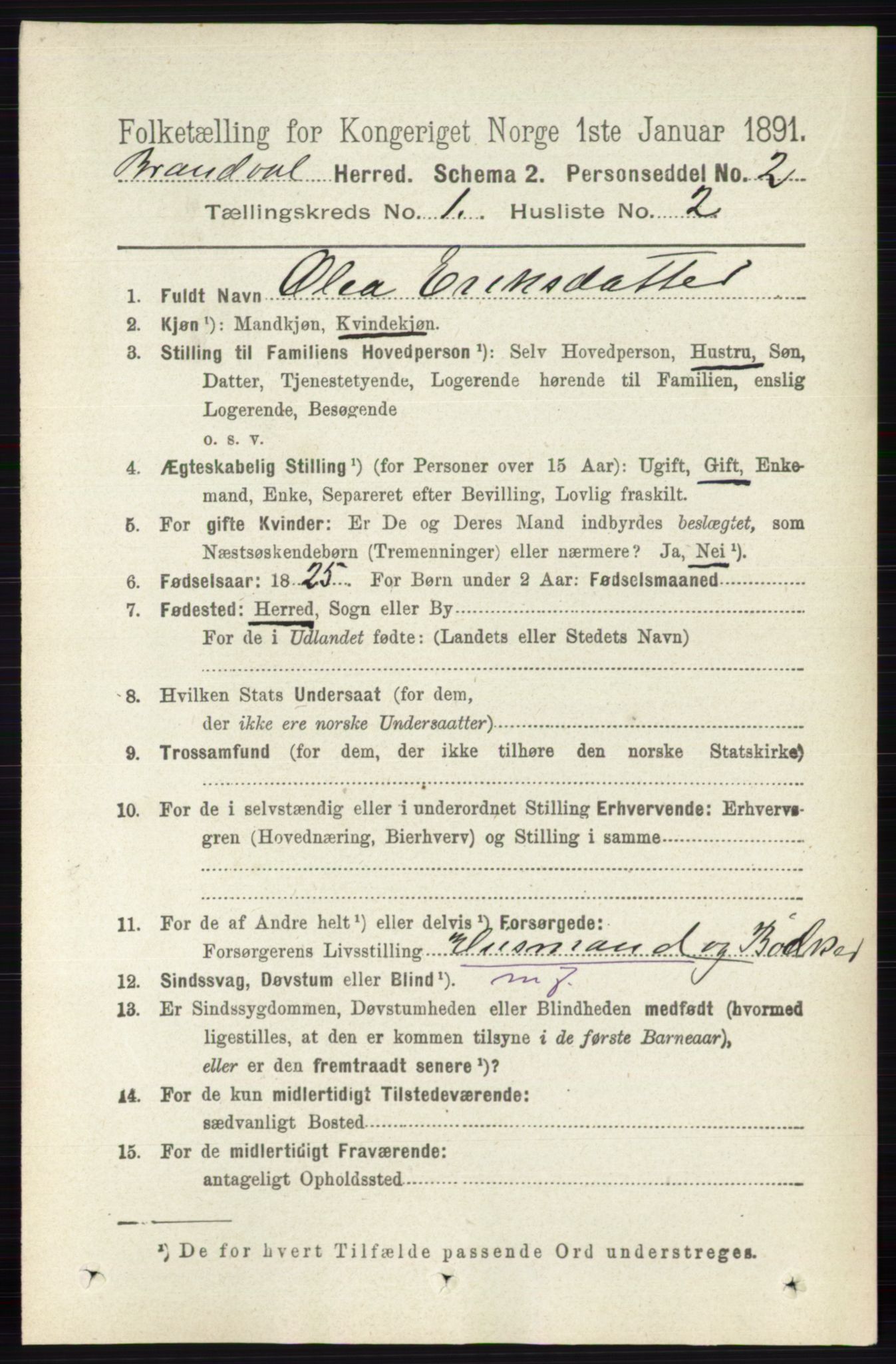 RA, 1891 census for 0422 Brandval, 1891, p. 119