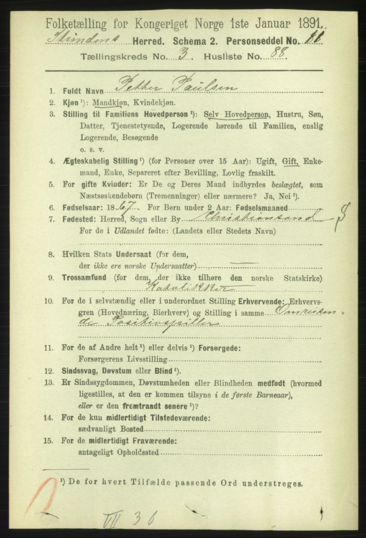 RA, 1891 census for 1660 Strinda, 1891, p. 3265