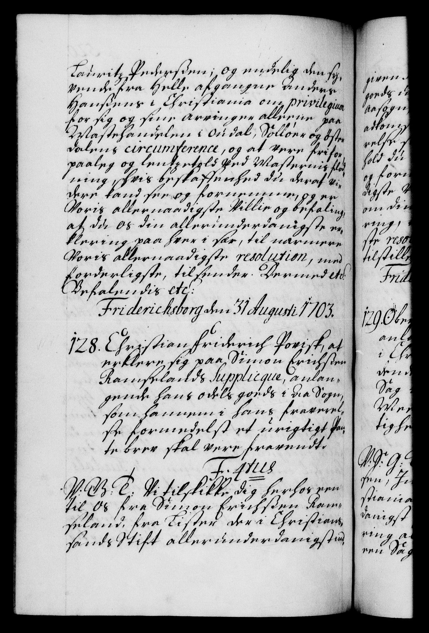 Danske Kanselli 1572-1799, AV/RA-EA-3023/F/Fc/Fca/Fcab/L0016: Norske tegnelser, 1699-1703, p. 520b