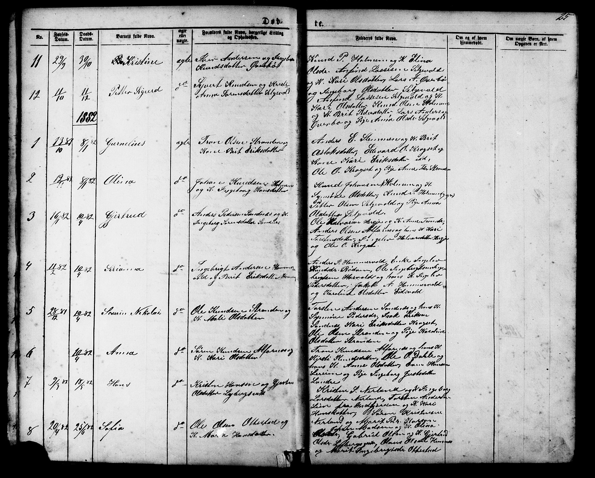 Ministerialprotokoller, klokkerbøker og fødselsregistre - Møre og Romsdal, SAT/A-1454/548/L0614: Parish register (copy) no. 548C02, 1867-1917, p. 25