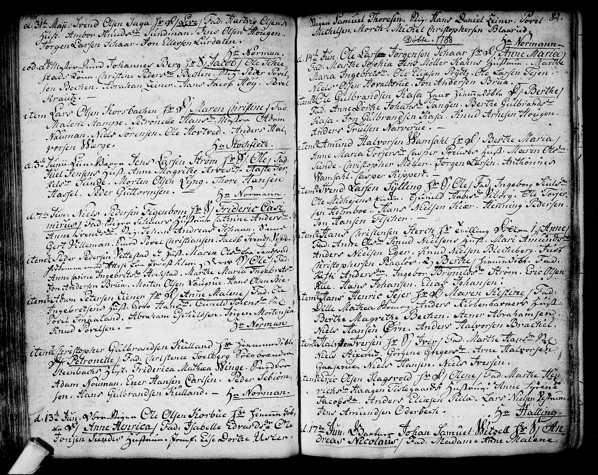 Kongsberg kirkebøker, SAKO/A-22/F/Fa/L0006: Parish register (official) no. I 6, 1783-1797, p. 82