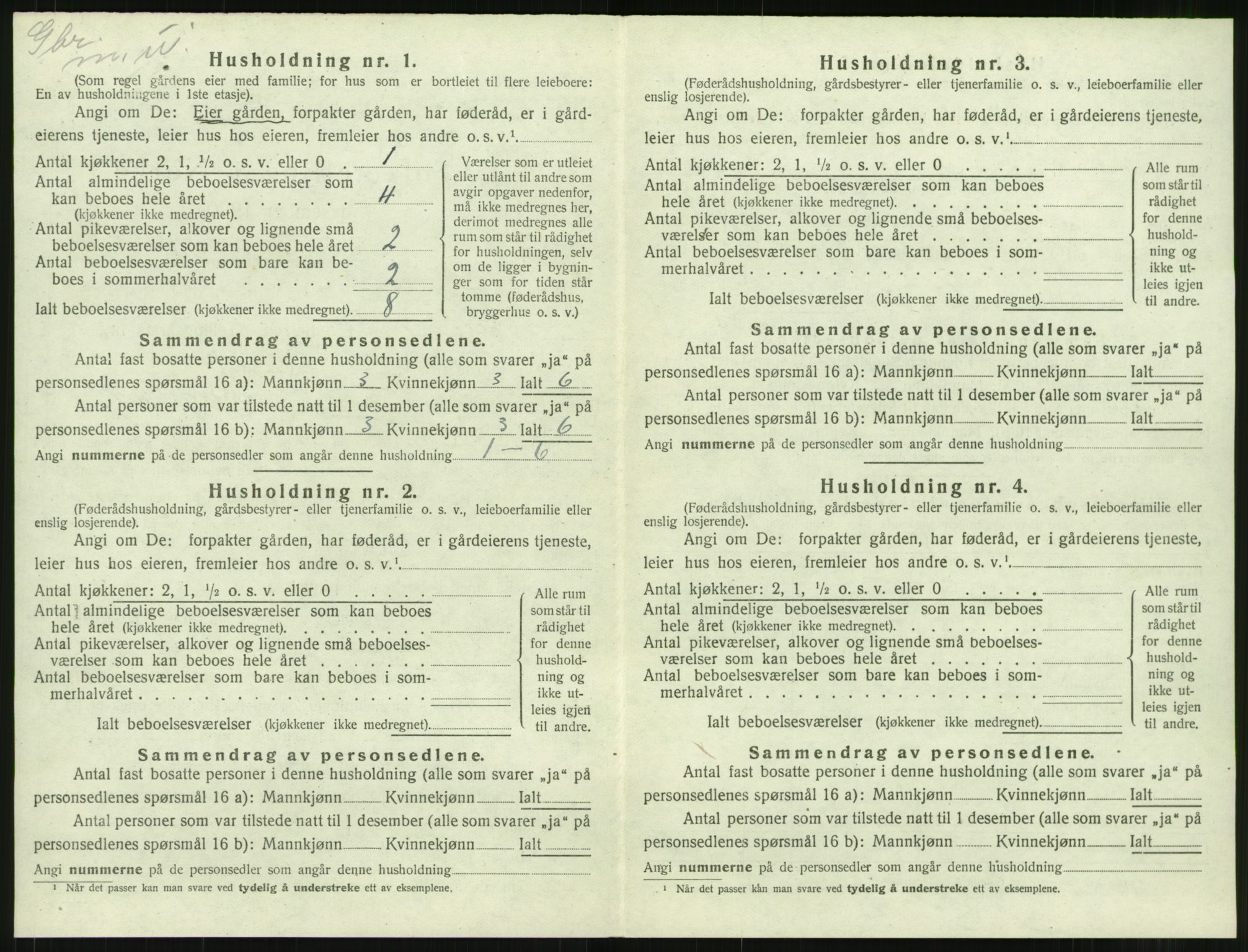 SAT, 1920 census for Stangvik, 1920, p. 579