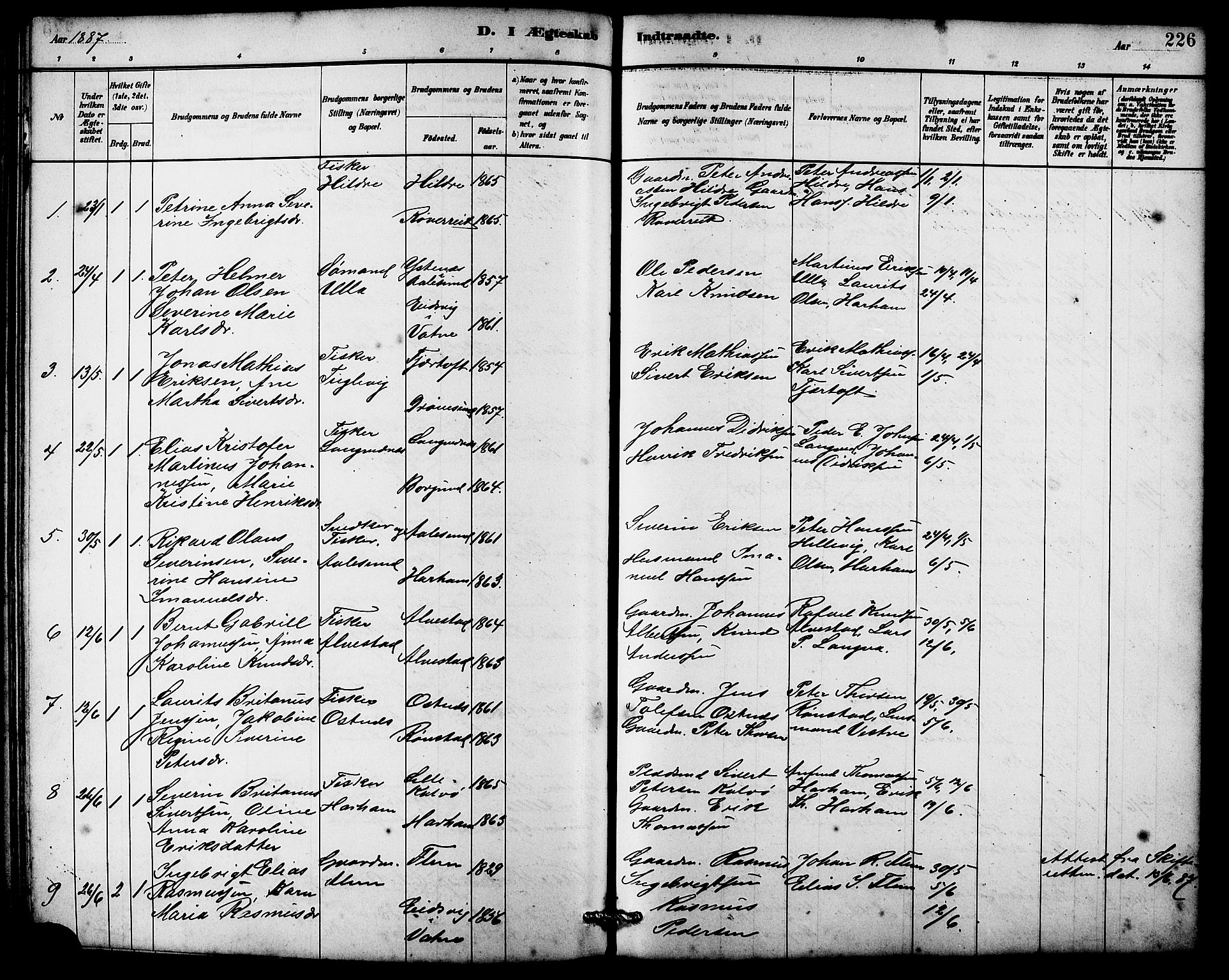 Ministerialprotokoller, klokkerbøker og fødselsregistre - Møre og Romsdal, AV/SAT-A-1454/536/L0510: Parish register (copy) no. 536C05, 1881-1898, p. 226