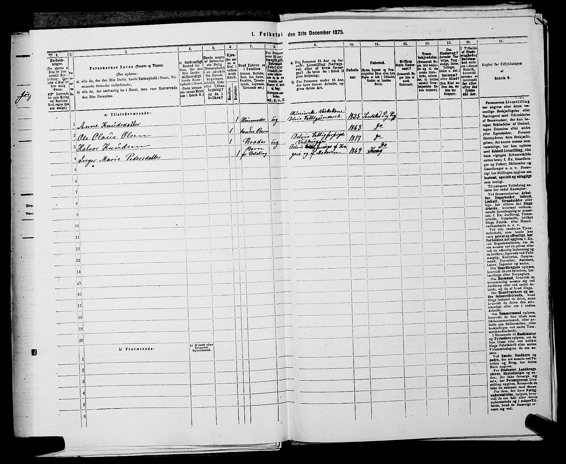 SAKO, 1875 census for 0816P Sannidal, 1875, p. 592