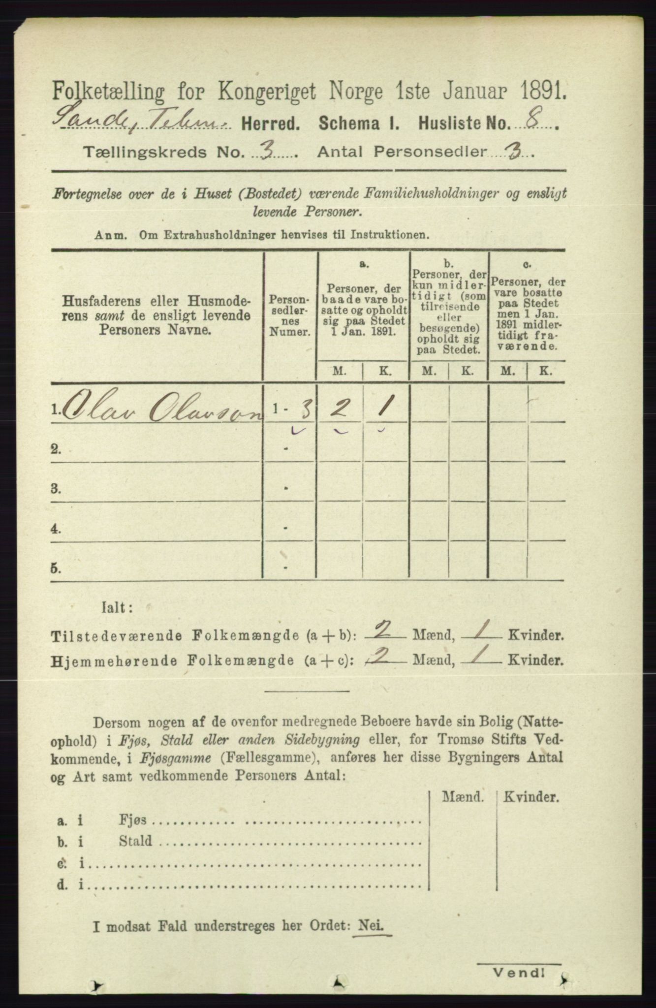 RA, 1891 census for 0822 Sauherad, 1891, p. 675