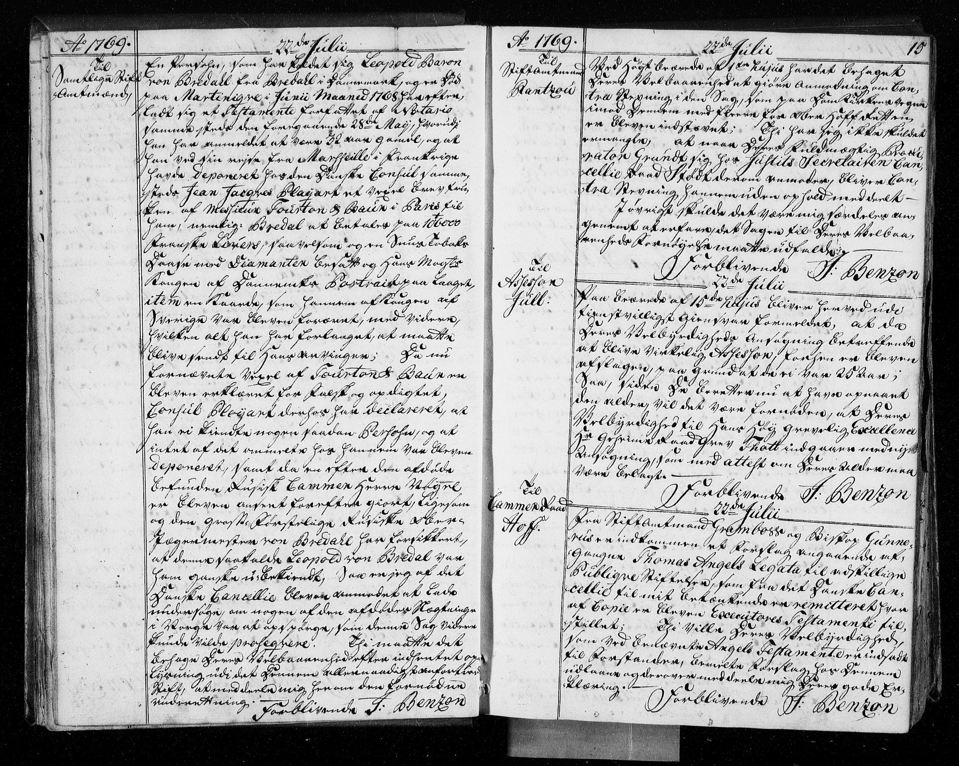 Stattholderembetet 1572-1771, AV/RA-EA-2870/Bf/L0008: Stattholderprotokoll (allmenn kopibok), 1769-1770, p. 14b-15a