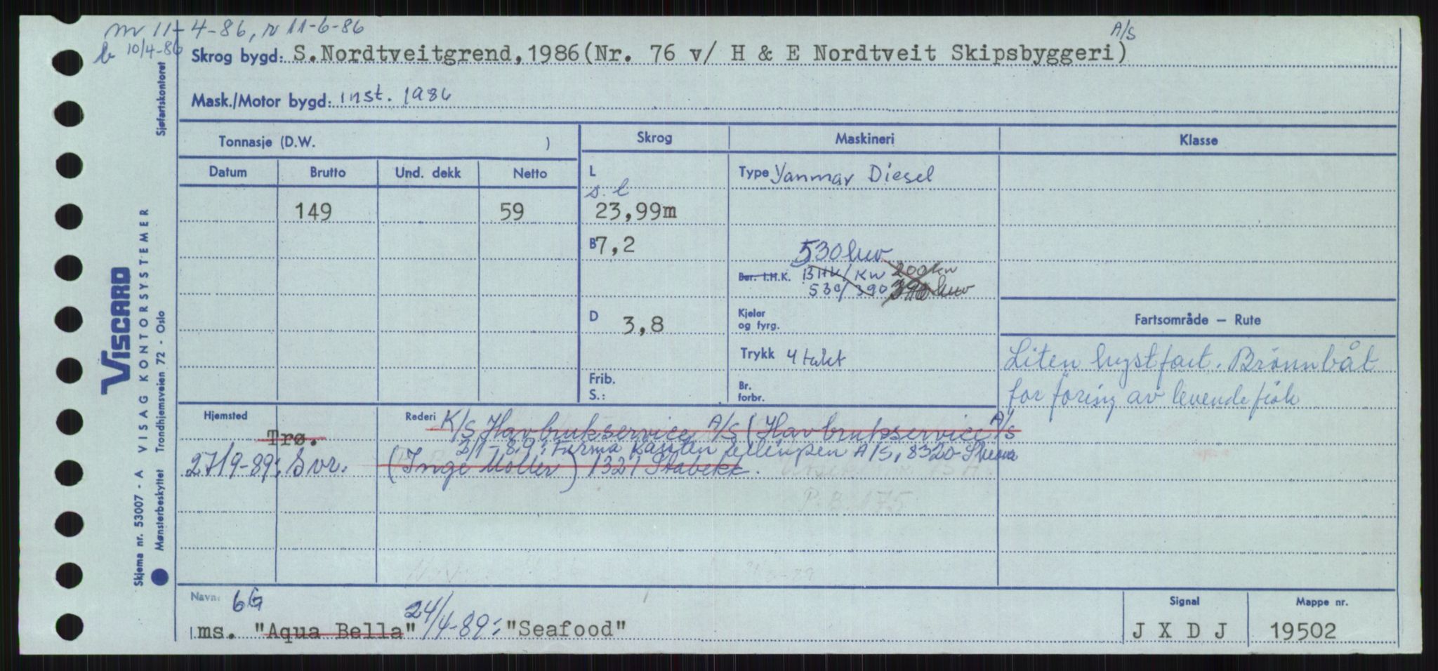 Sjøfartsdirektoratet med forløpere, Skipsmålingen, RA/S-1627/H/Ha/L0005/0001: Fartøy, S-Sven / Fartøy, S-Skji, p. 243