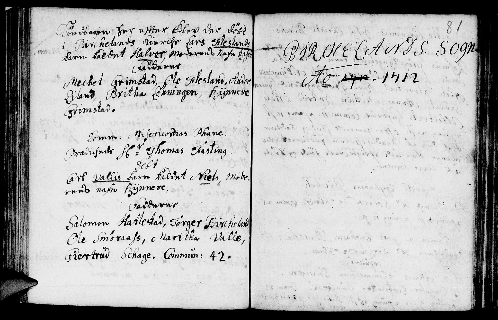 Fana Sokneprestembete, AV/SAB-A-75101/H/Haa/Haaa/L0001: Parish register (official) no. A 1, 1712-1719, p. 81