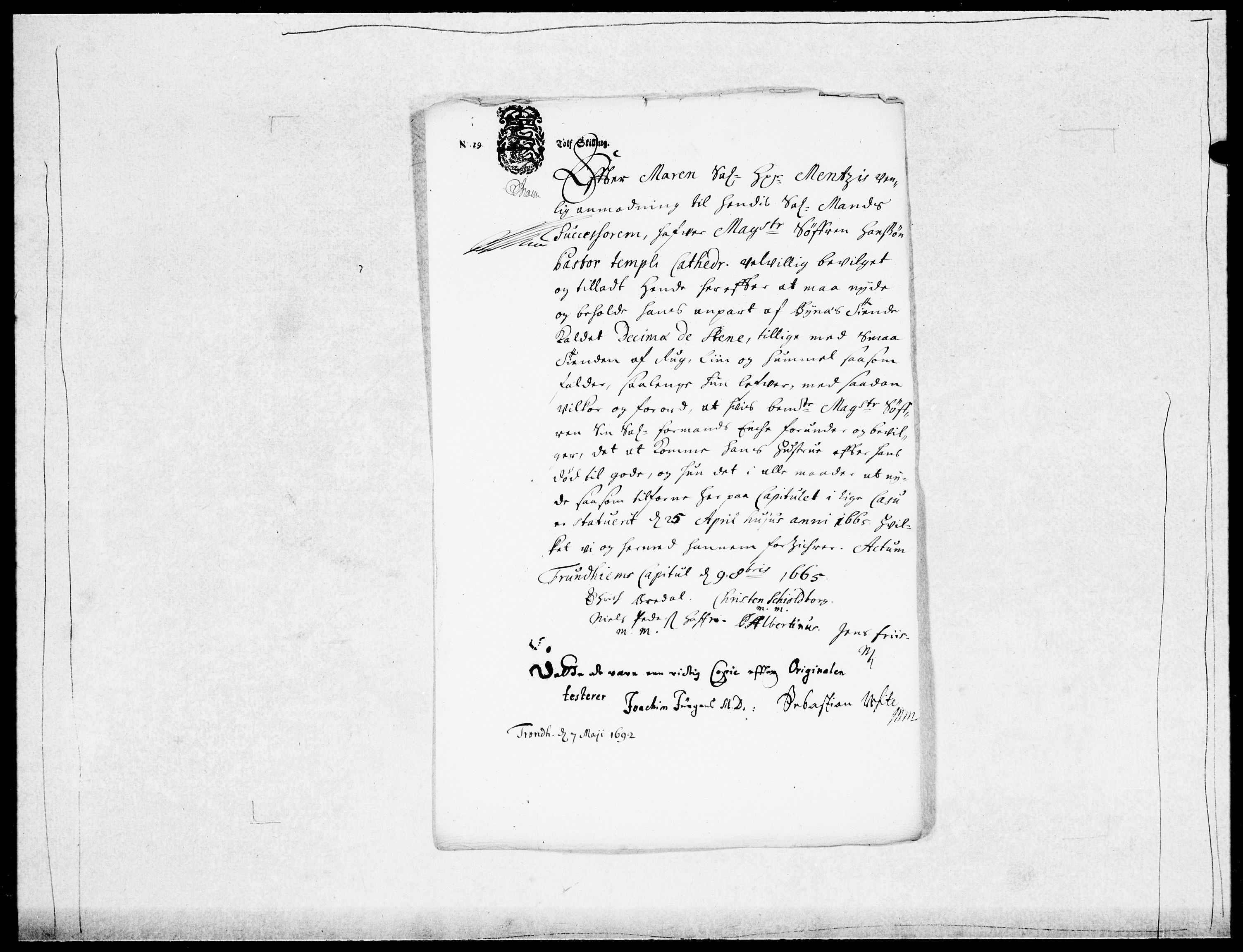 Danske Kanselli 1572-1799, AV/RA-EA-3023/F/Fc/Fcc/Fcca/L0045: Norske innlegg 1572-1799, 1691-1693, p. 149