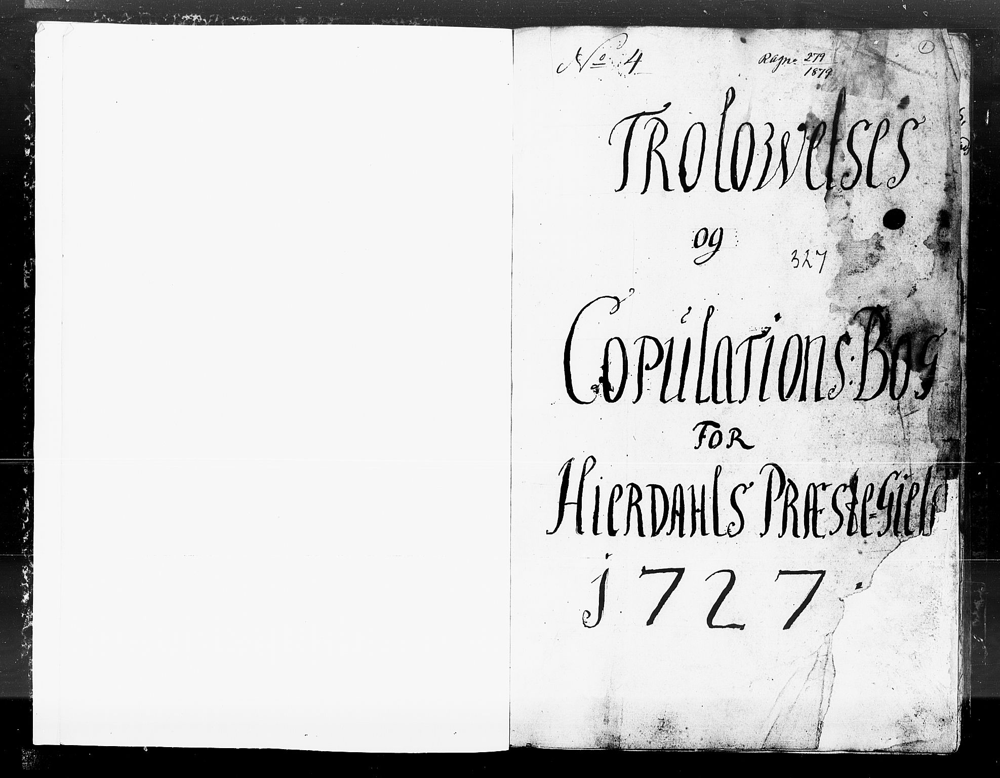 Hjartdal kirkebøker, SAKO/A-270/F/Fa/L0004: Parish register (official) no. I 4, 1727-1795, p. 1