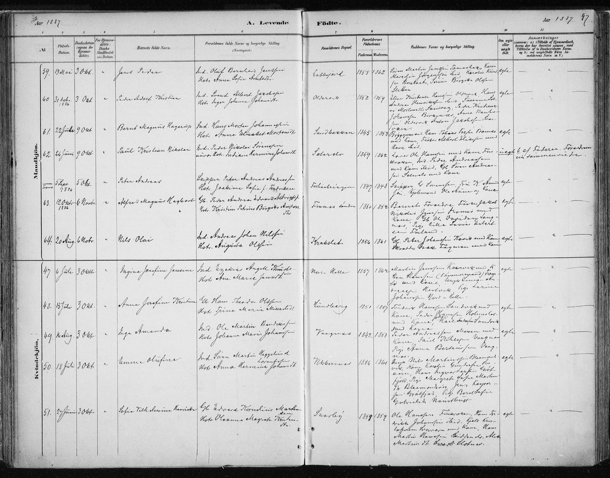 Tromsøysund sokneprestkontor, SATØ/S-1304/G/Ga/L0004kirke: Parish register (official) no. 4, 1880-1888, p. 87