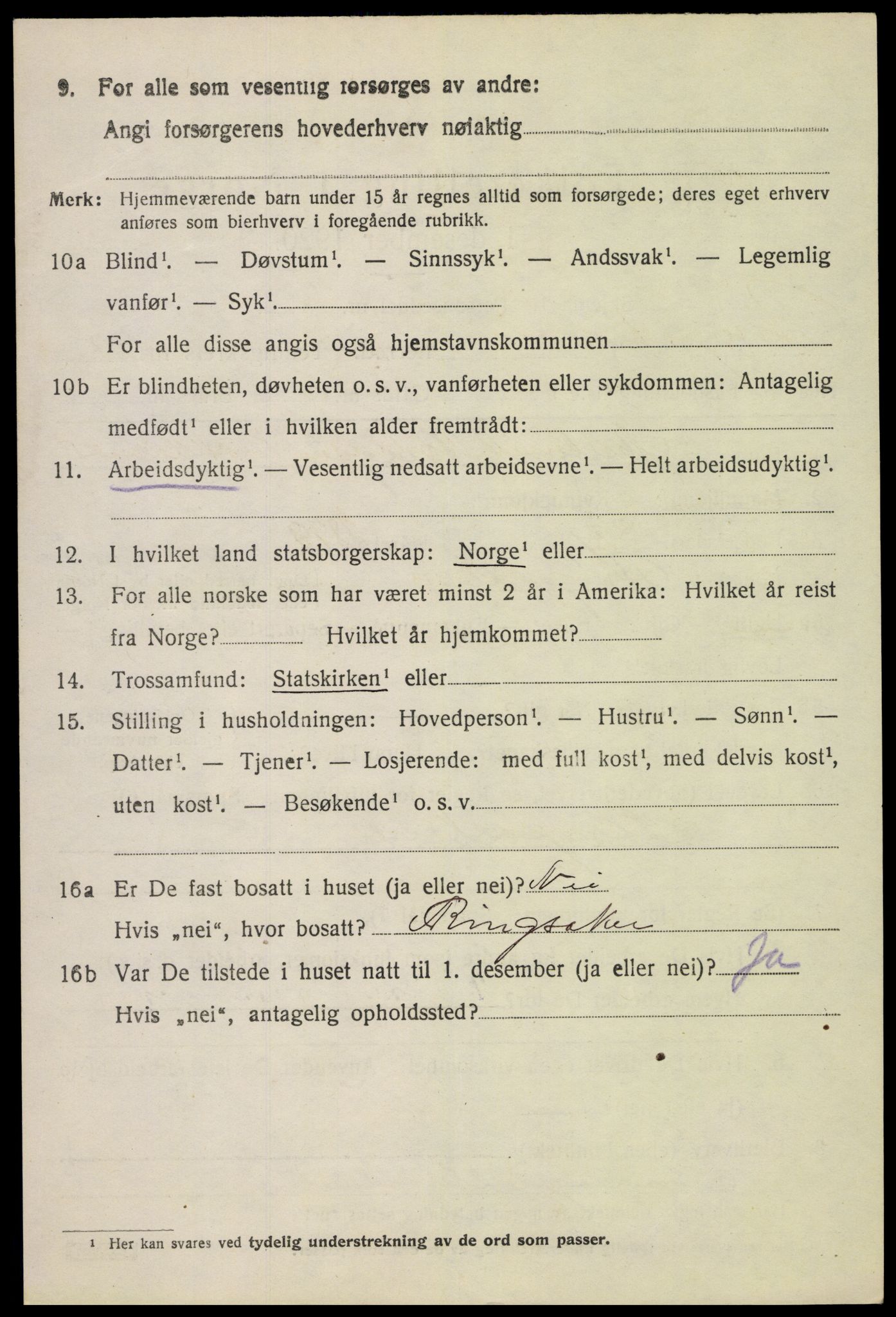 SAH, 1920 census for Ringsaker, 1920, p. 29631