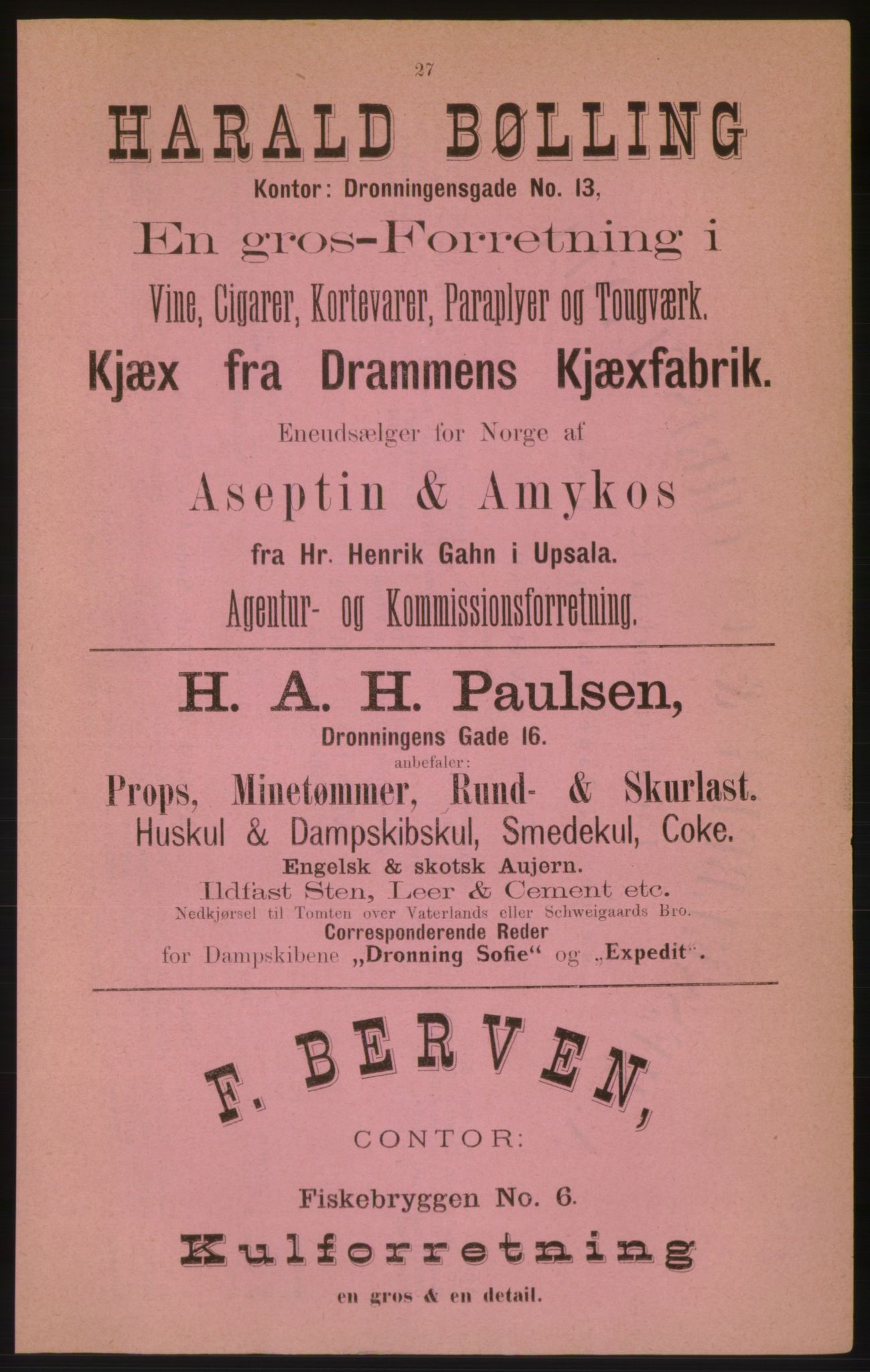 Kristiania/Oslo adressebok, PUBL/-, 1882, p. 27