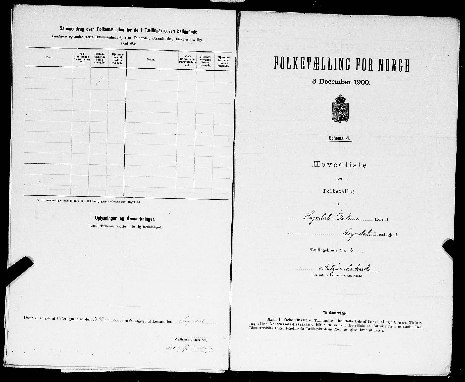 SAST, 1900 census for Sokndal, 1900, p. 29