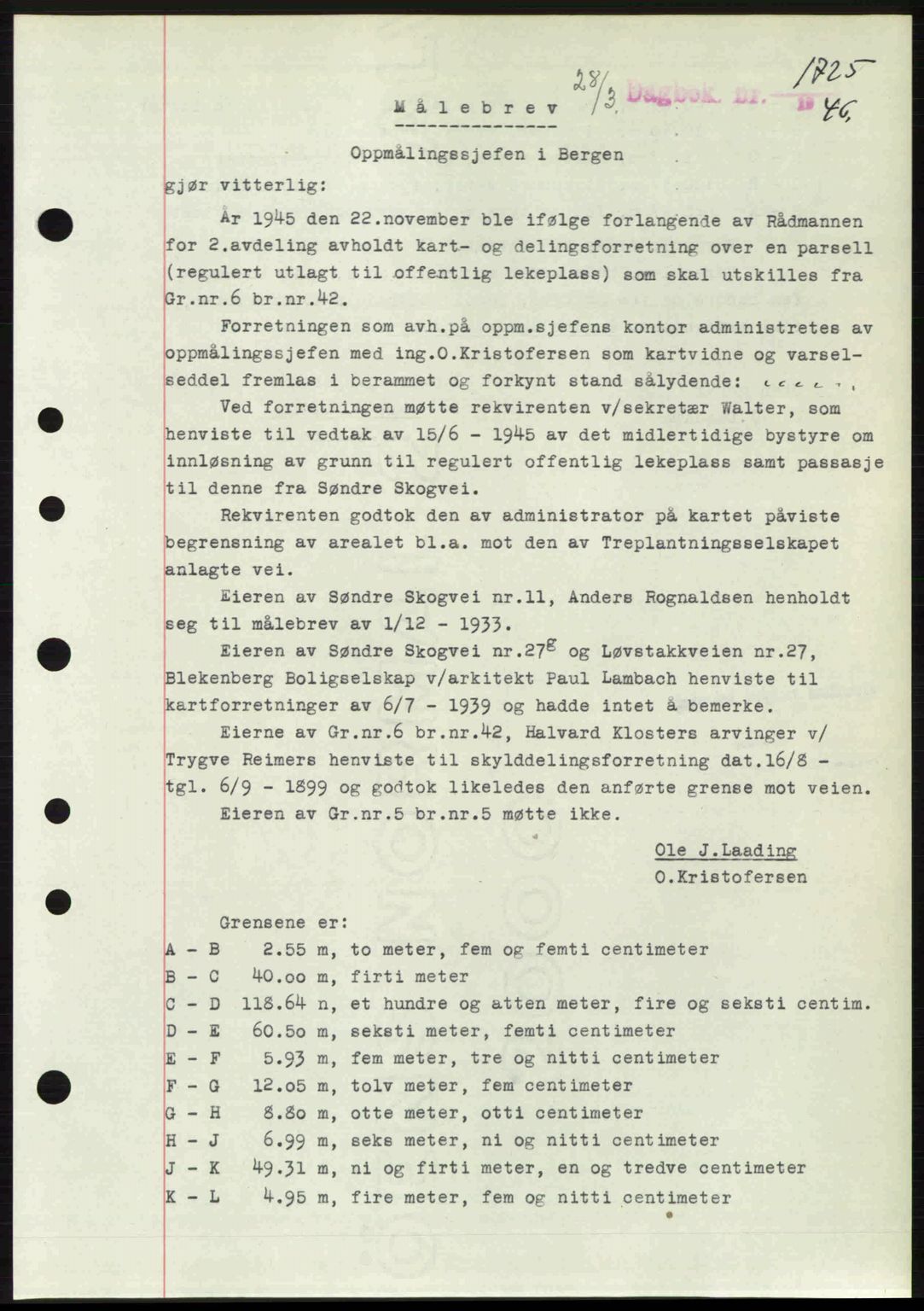 Byfogd og Byskriver i Bergen, SAB/A-3401/03/03Bc/L0022: Mortgage book no. A18, 1946-1946, Diary no: : 1725/1946
