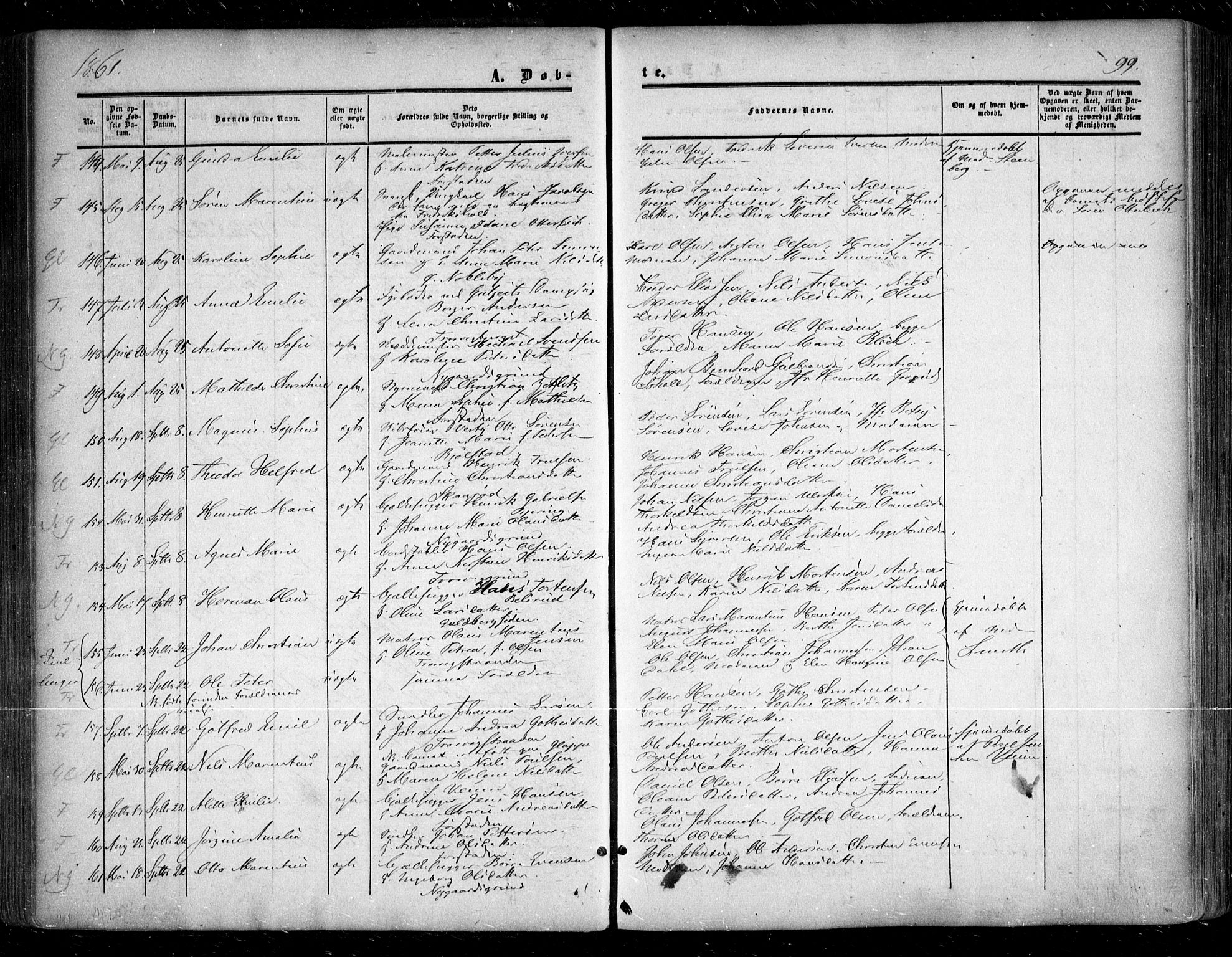 Glemmen prestekontor Kirkebøker, AV/SAO-A-10908/F/Fa/L0007: Parish register (official) no. 7, 1853-1862, p. 99