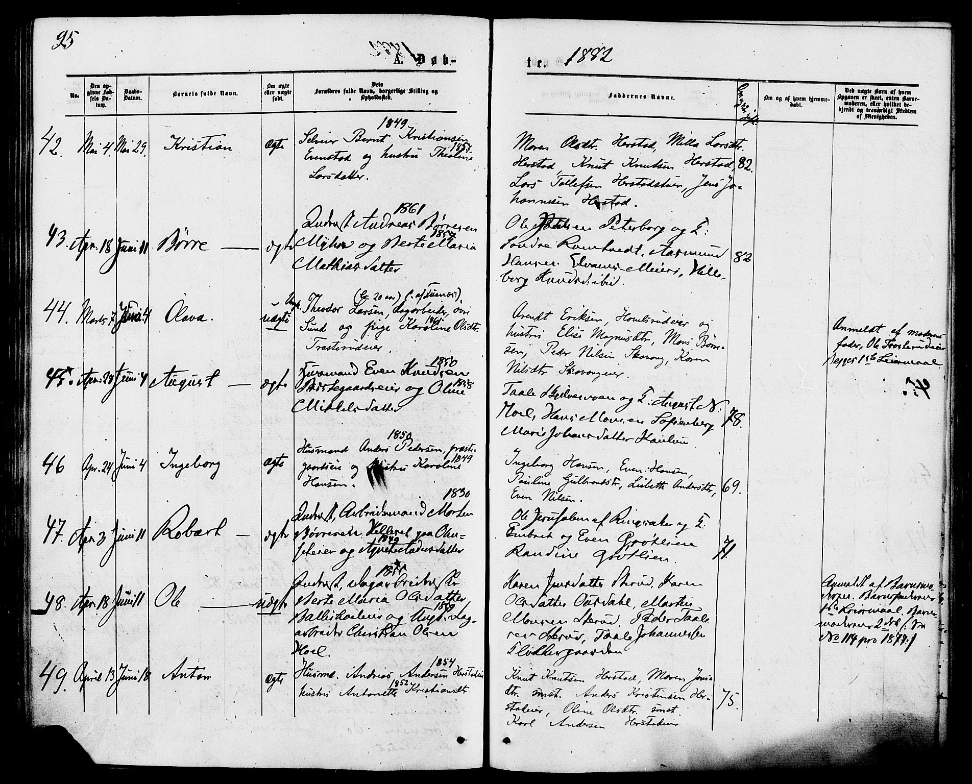 Nes prestekontor, Hedmark, AV/SAH-PREST-020/K/Ka/L0005: Parish register (official) no. 5, 1872-1886, p. 95