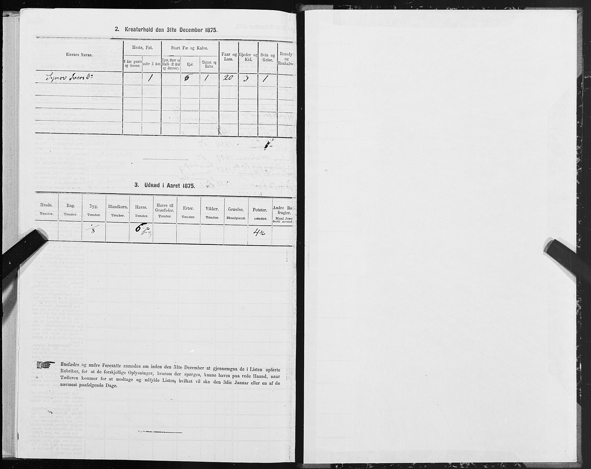 SAT, 1875 census for 1553P Kvernes, 1875