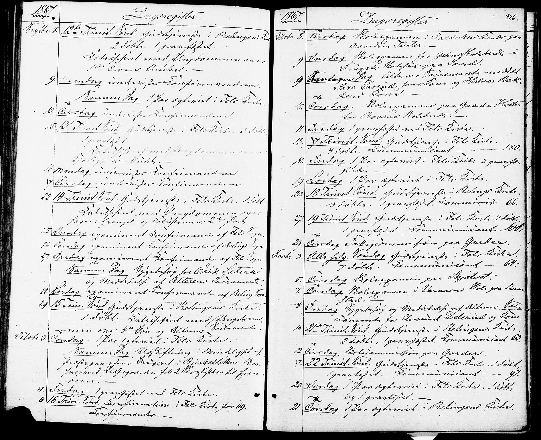 Fet prestekontor Kirkebøker, AV/SAO-A-10370a/F/Fa/L0013: Parish register (official) no. I 13, 1867-1877, p. 326