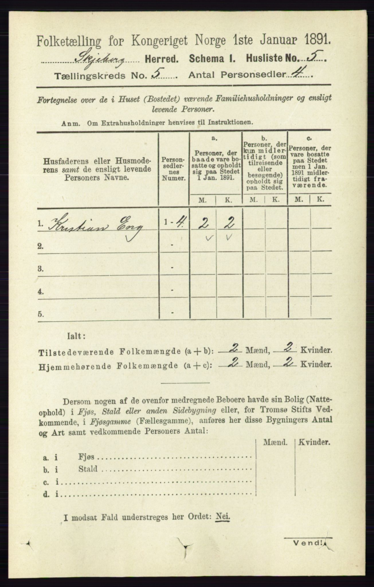 RA, 1891 census for 0115 Skjeberg, 1891, p. 2198