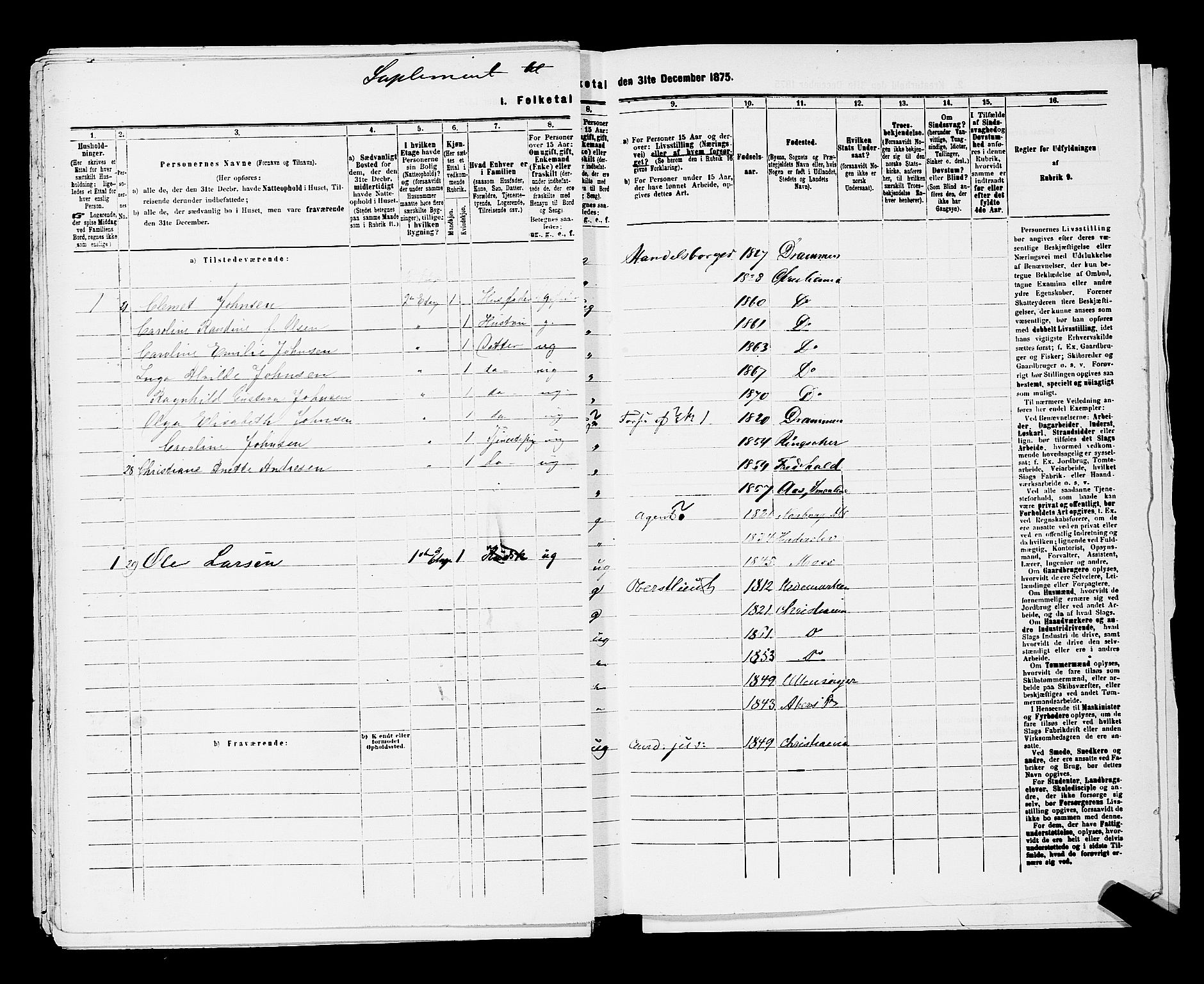 RA, 1875 census for 0301 Kristiania, 1875, p. 5057