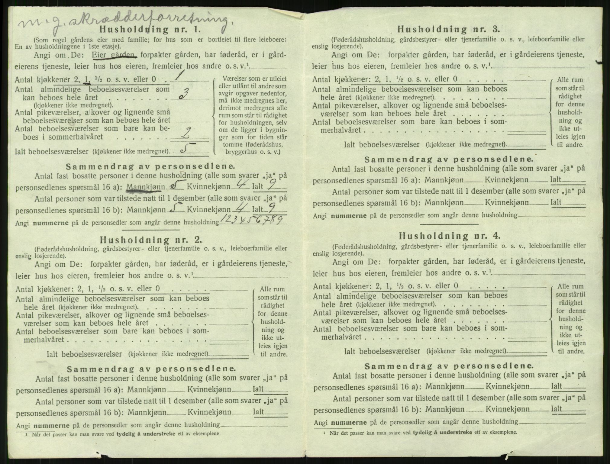 SAT, 1920 census for Sylte, 1920, p. 580