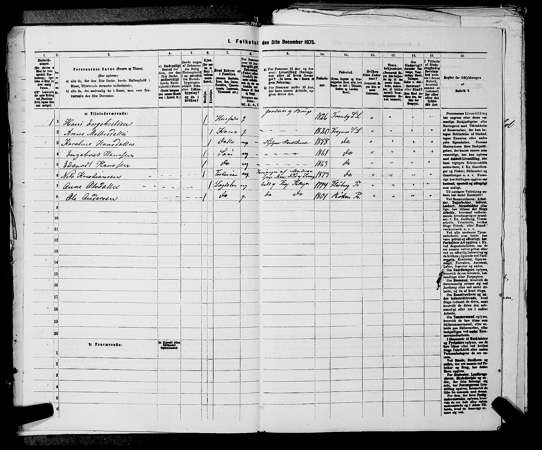 SAKO, 1875 census for 0626P Lier, 1875, p. 1300