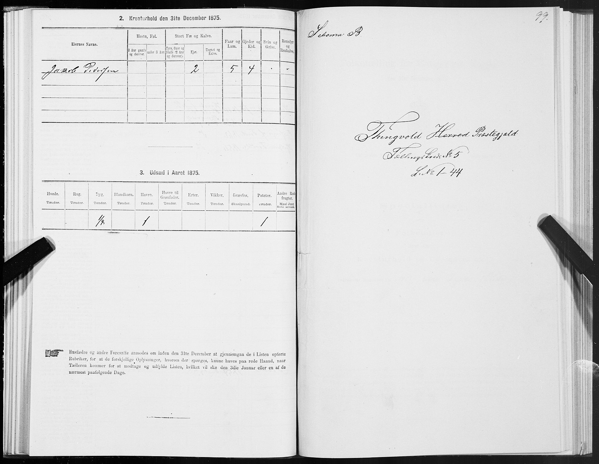 SAT, 1875 census for 1560P Tingvoll, 1875, p. 2099