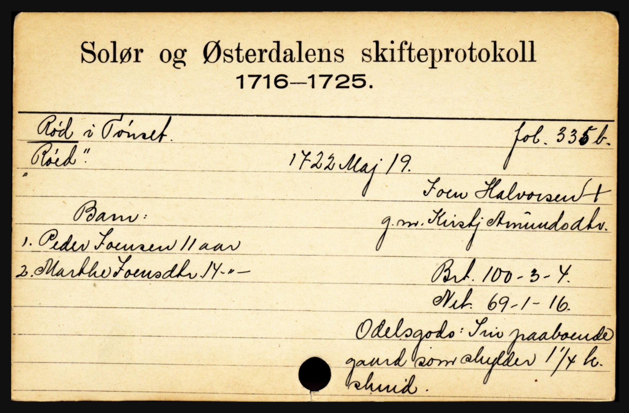 Solør og Østerdalen sorenskriveri, SAH/TING-024/J, 1716-1774, p. 4913