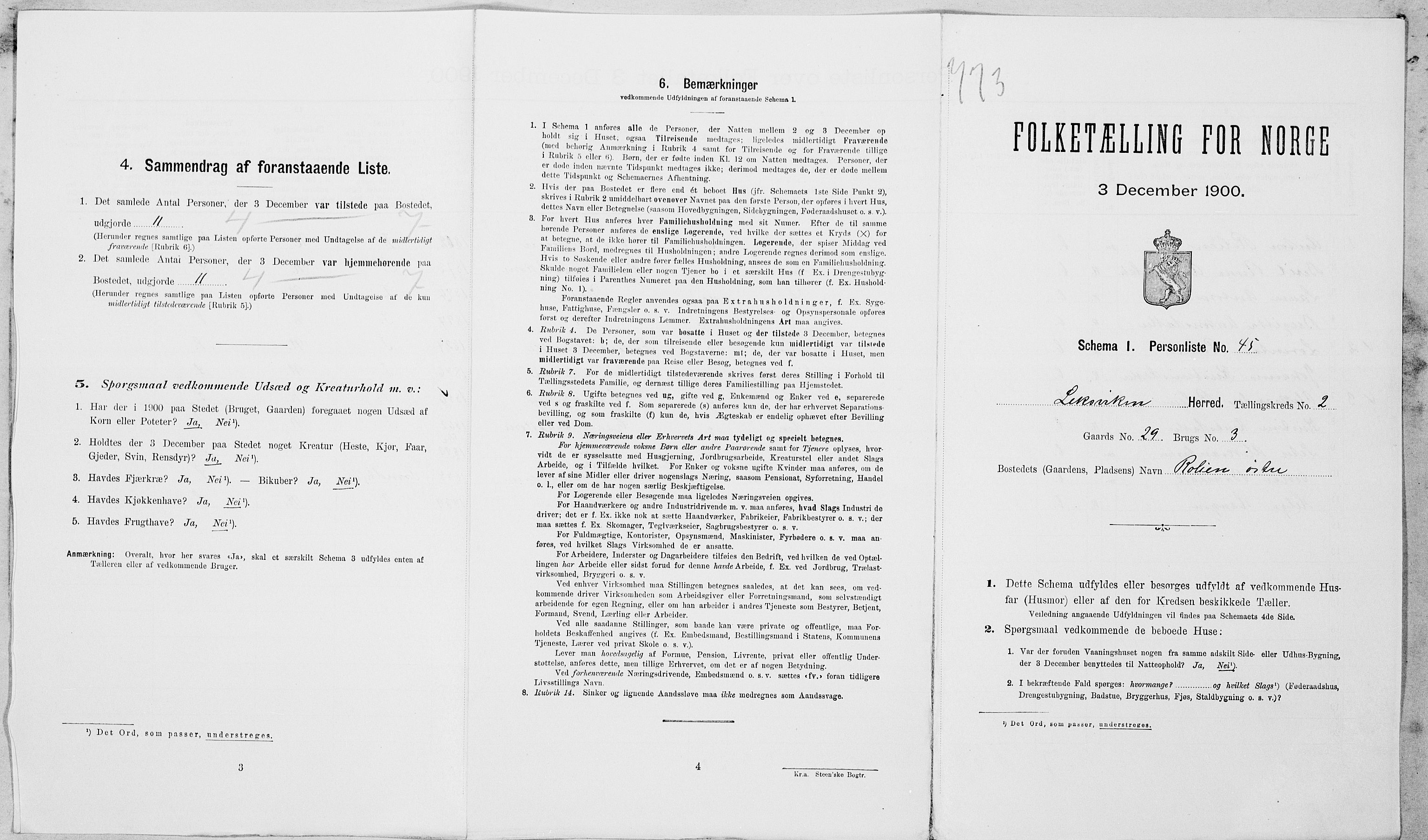 SAT, 1900 census for Leksvik, 1900, p. 248