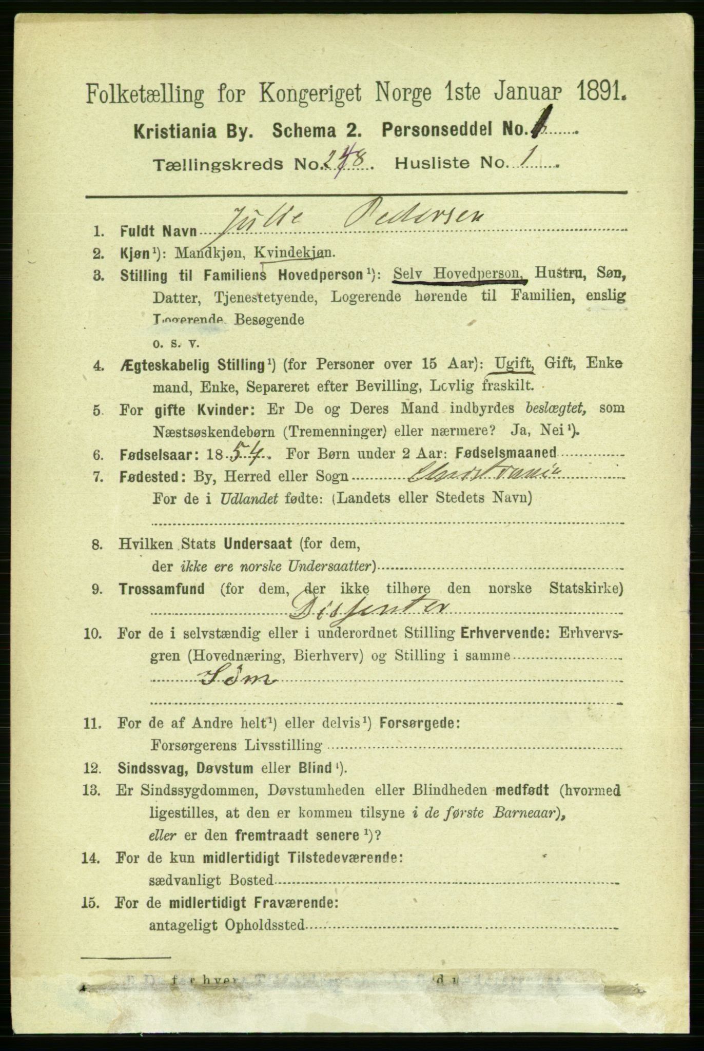 RA, 1891 census for 0301 Kristiania, 1891, p. 151147